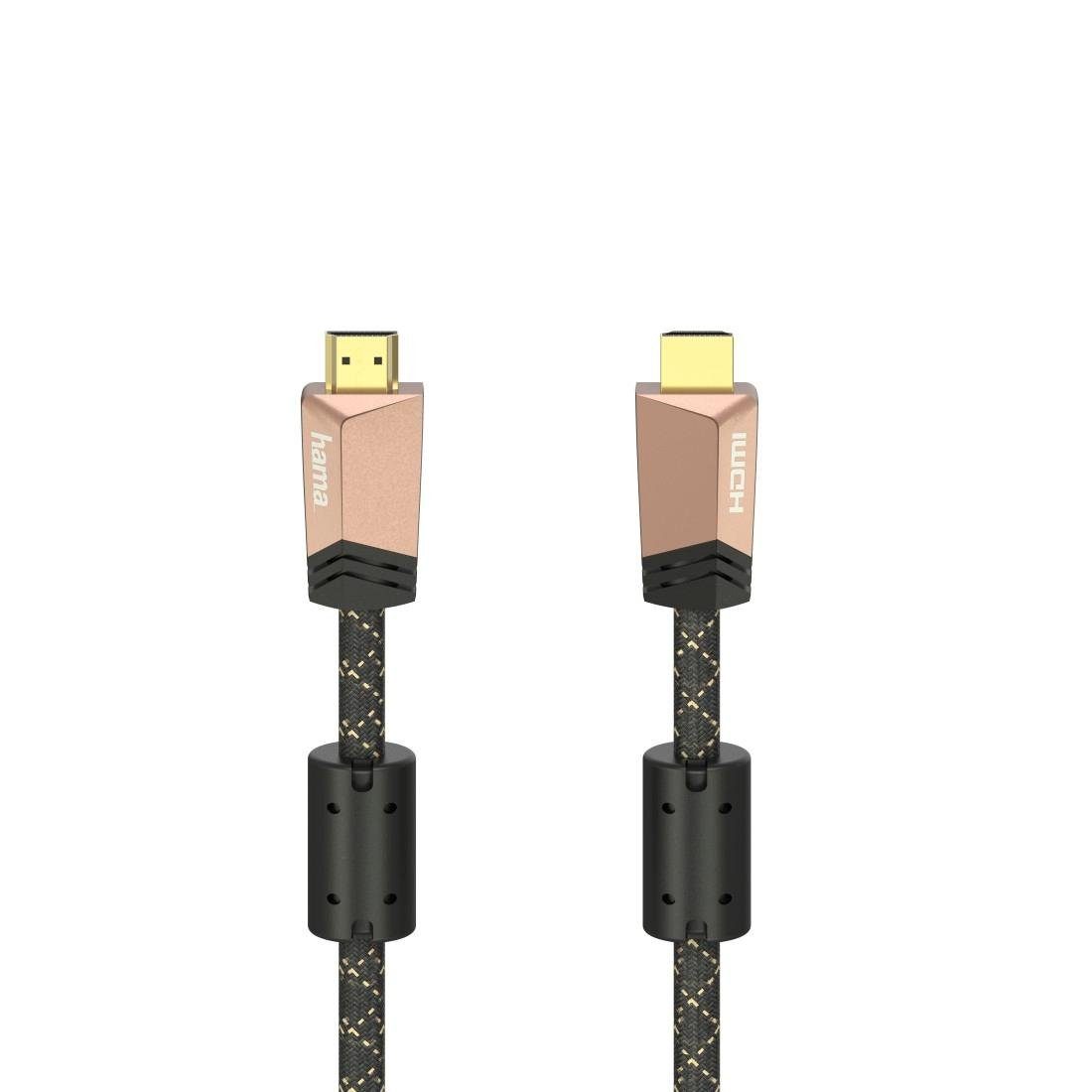 m Ferrit Kabel HDMI™-Kabel m. HDMI-Kabel, Premium 0,75 Hama Ethernet, (75 cm), Stecker-Stecker, HDMI, Metall
