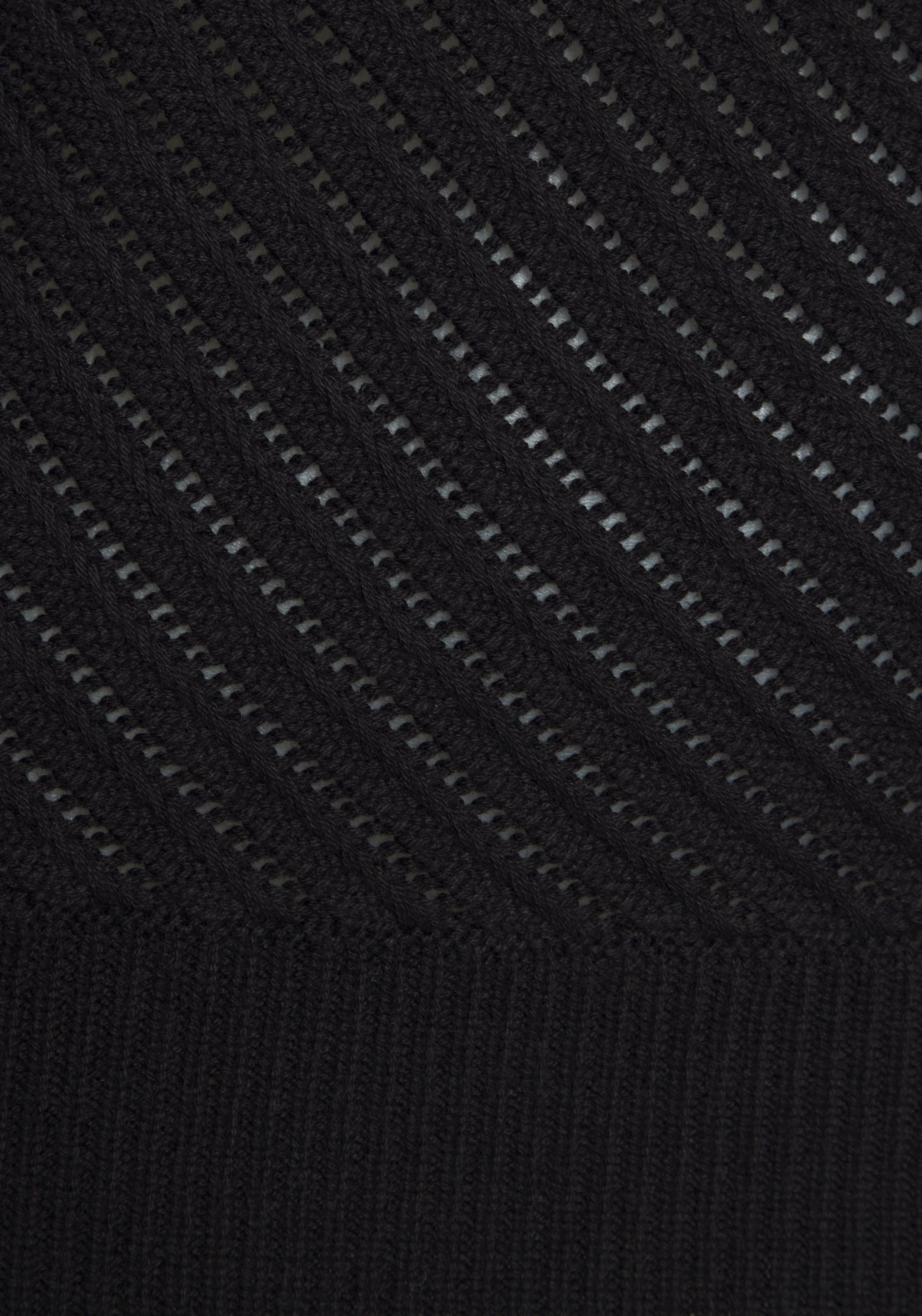 LASCANA 3/4 Arm-Pullover mit diagonalem Strickmuster