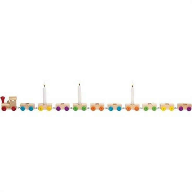 goki Spielzeug-Zug Geburtstagszug - 11 Teile, 75 cm lang, aus Holz, für 10 Kerzen