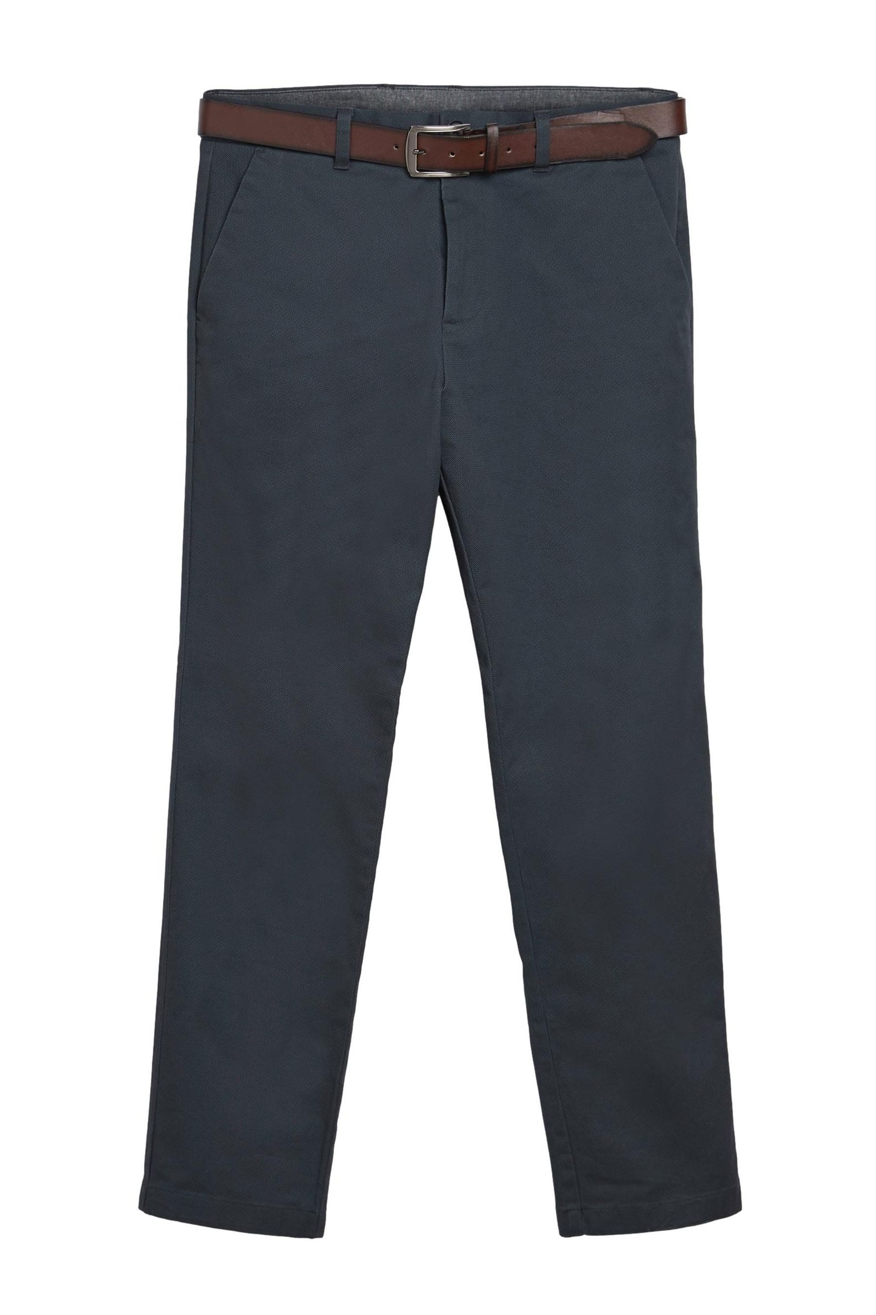 Next Chinohose Weiche Straight Fit Chinohose mit Print und Gürtel (2-tlg)