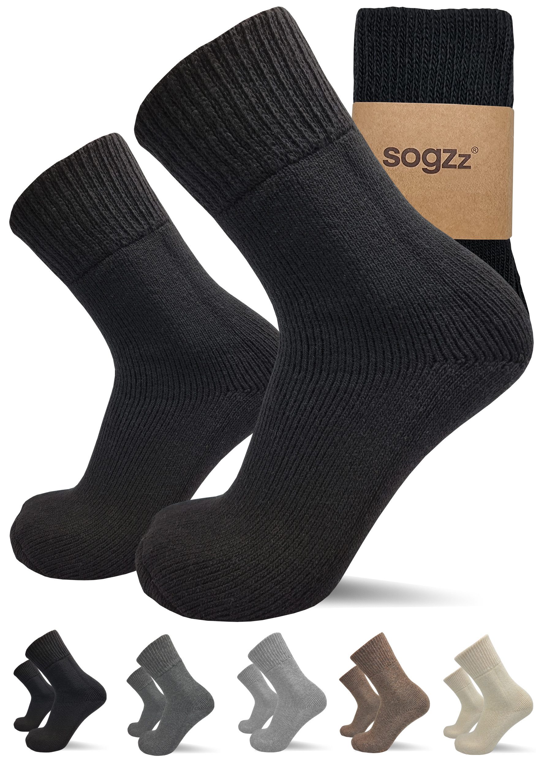 sogzz Thermosocken 2 Paar aus Premium Schafwolle, Gr. 35-50, Wintersocken Herren Damen (Thermo Winter FX PRO, 2-Paar)