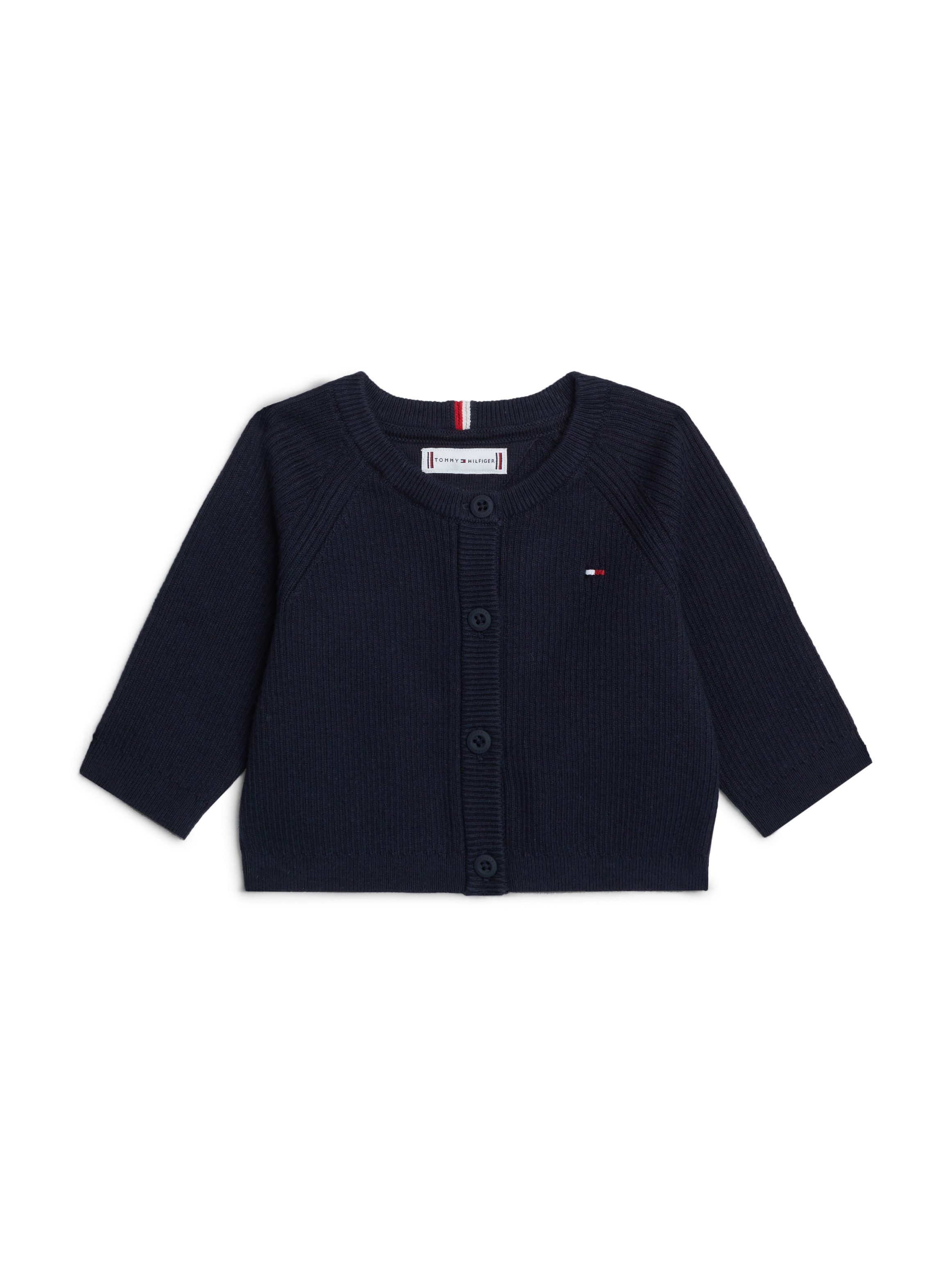 Tommy Hilfiger Strickjacke ESSENTIAL REGULAR CARDIGAN LS Baby bis 2 Jahre mit Logostickerei