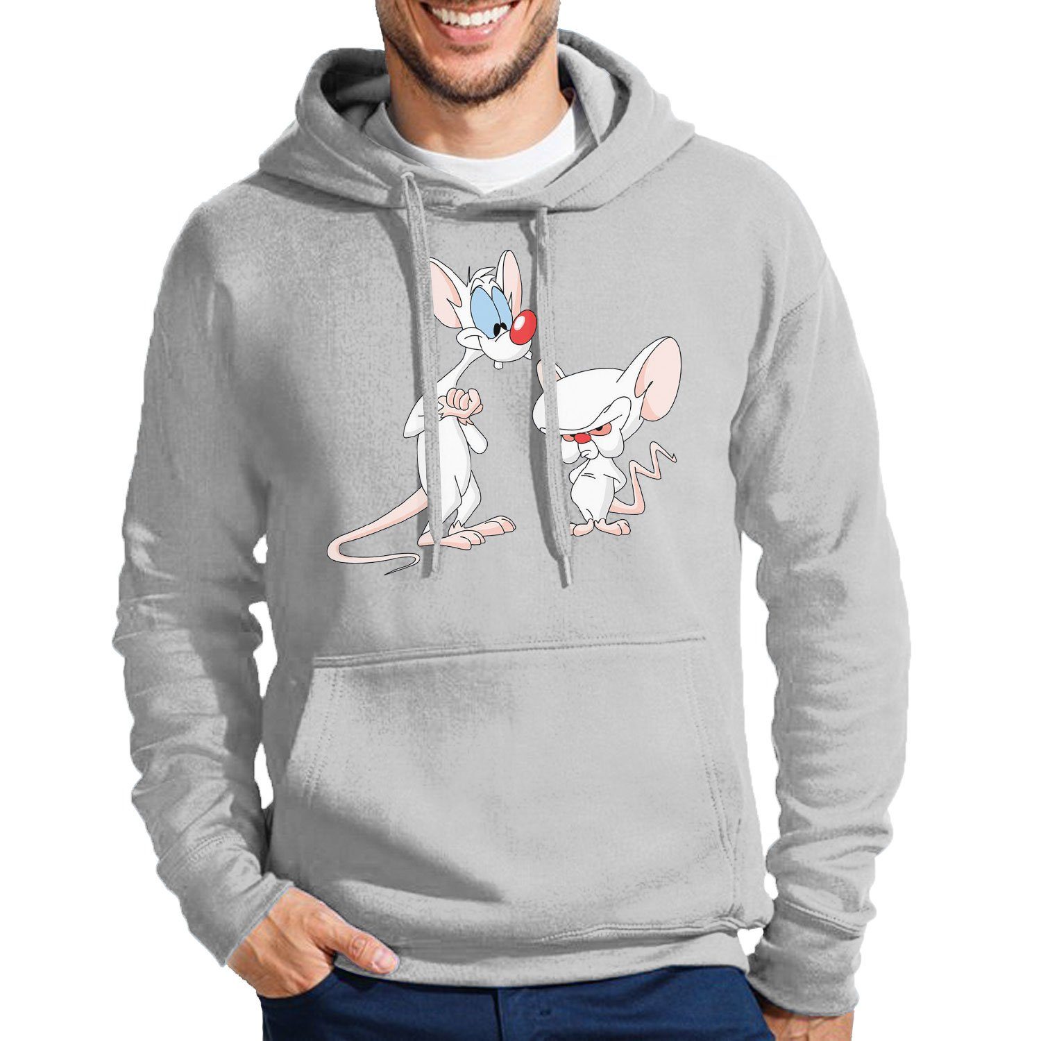 Hoodie Herren PinkyBrain Pinky Brain Maus