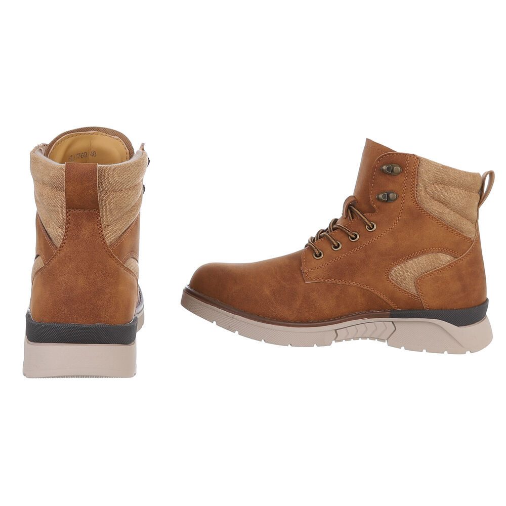 Coolwalk Herren Bikerschuhe Freizeit Stiefelette (88491822) Flach Boots in Camel