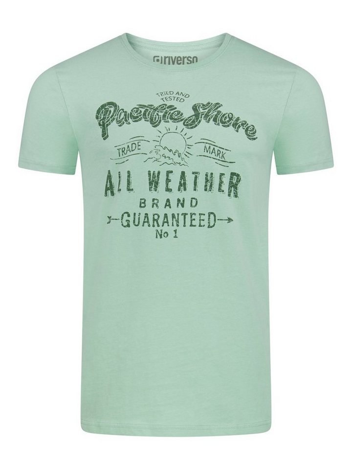 riverso T-Shirt Herren Printshirt RIVLeon Regular Fit (1-tlg) Kurzarm Tee Shirt mit Rundhalsausschnitt aus 100% Baumwolle
