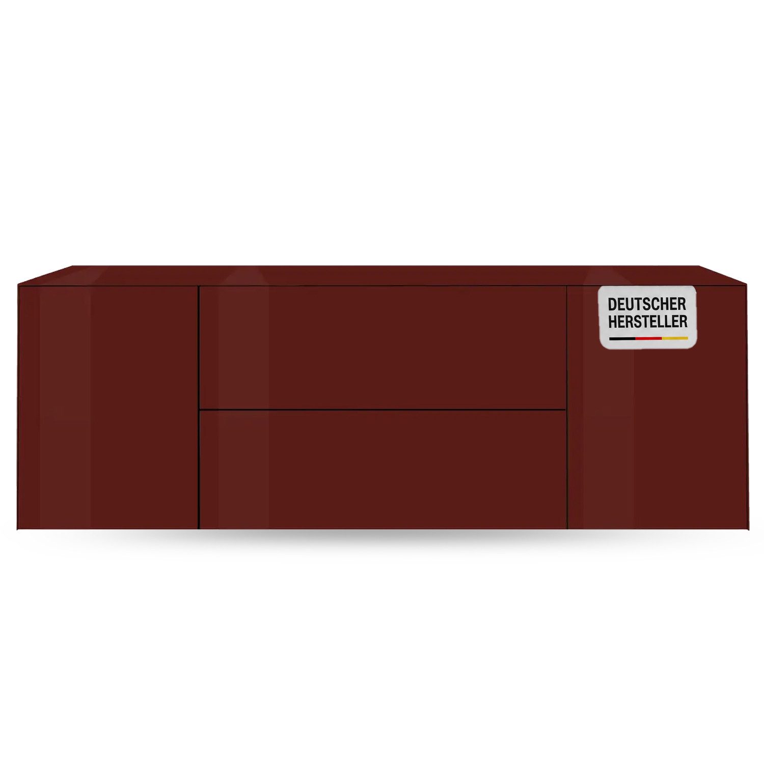 Storado Lowboard Colors 181×63×42cm, Lowboard mit Tür und Klappe, Farbe wählbar, Glasfronten und Push-to-open für eine moderne, grifflose Optik
