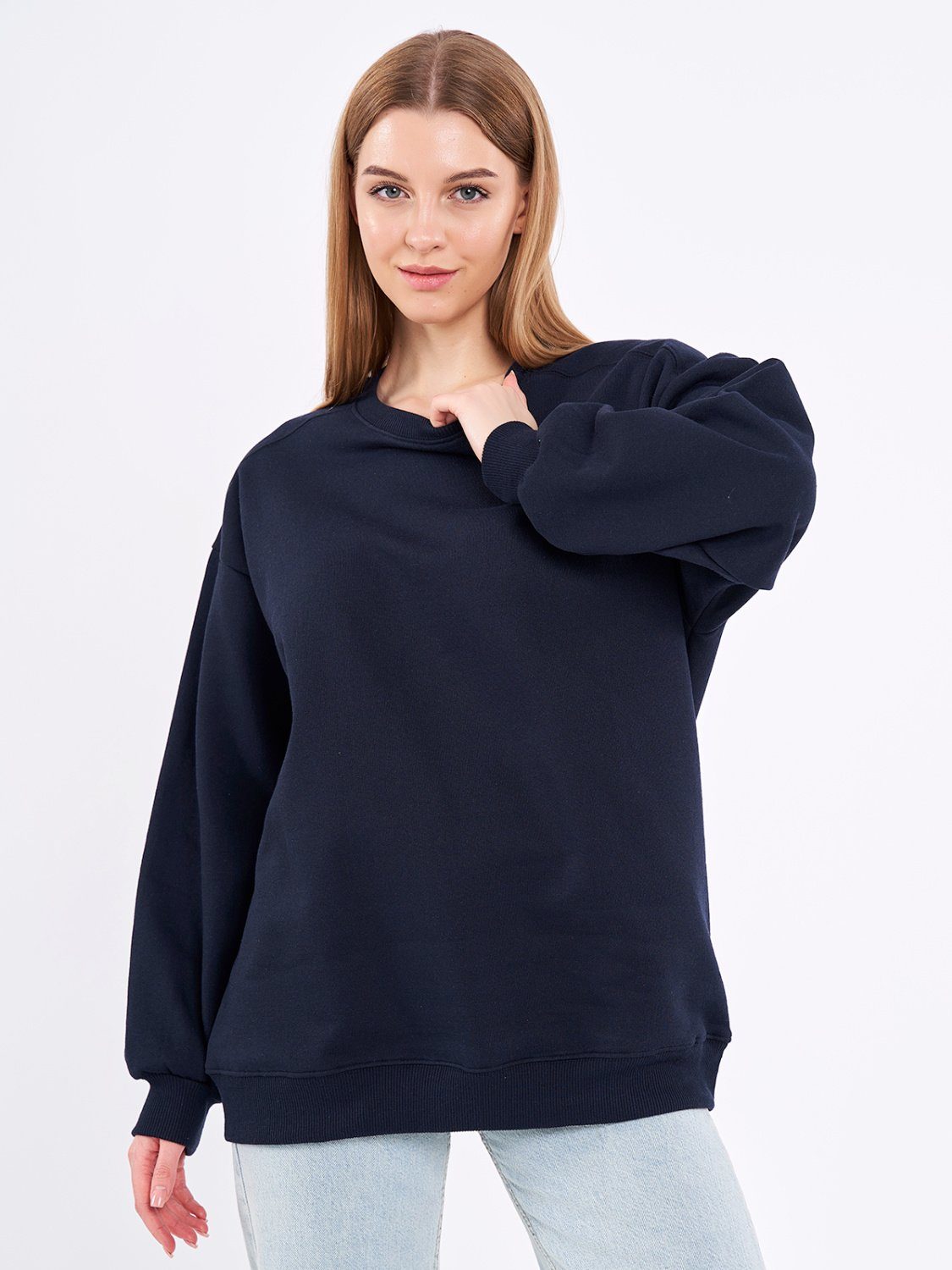 COMEOR Sweatshirt Damen Oversize Pullover Langarm Baumwolle günstig online kaufen