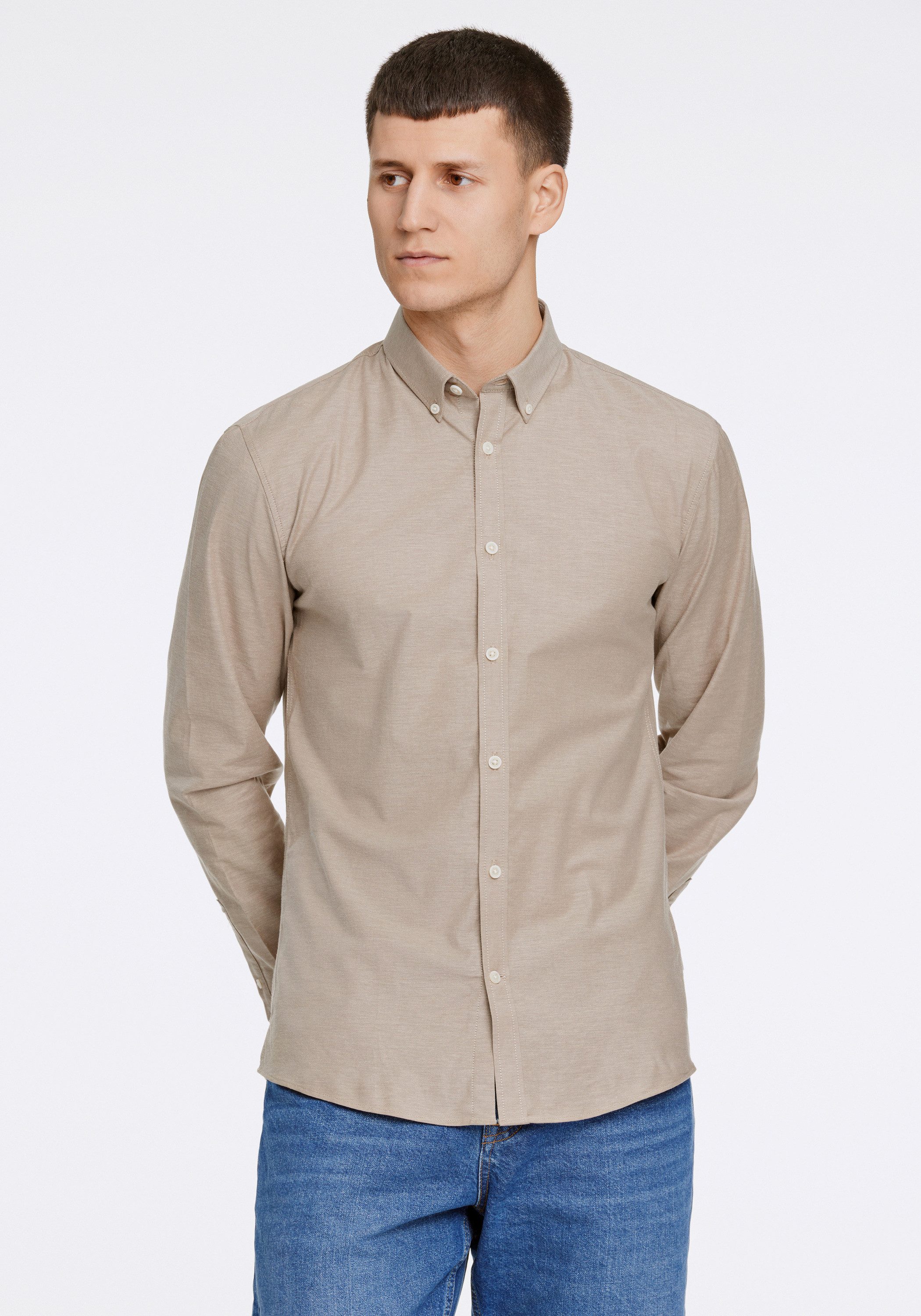 Businesshemd Oxford-Hemd (Langarm) Slim Fit