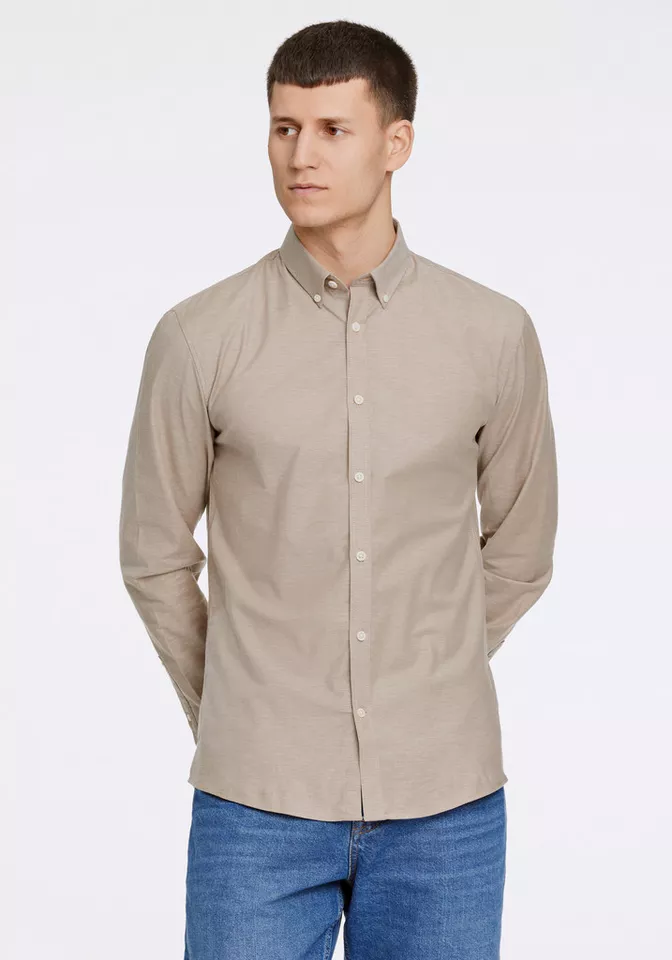 lindbergh Businesshemd Oxford-Hemd (Langarm) Slim Fit