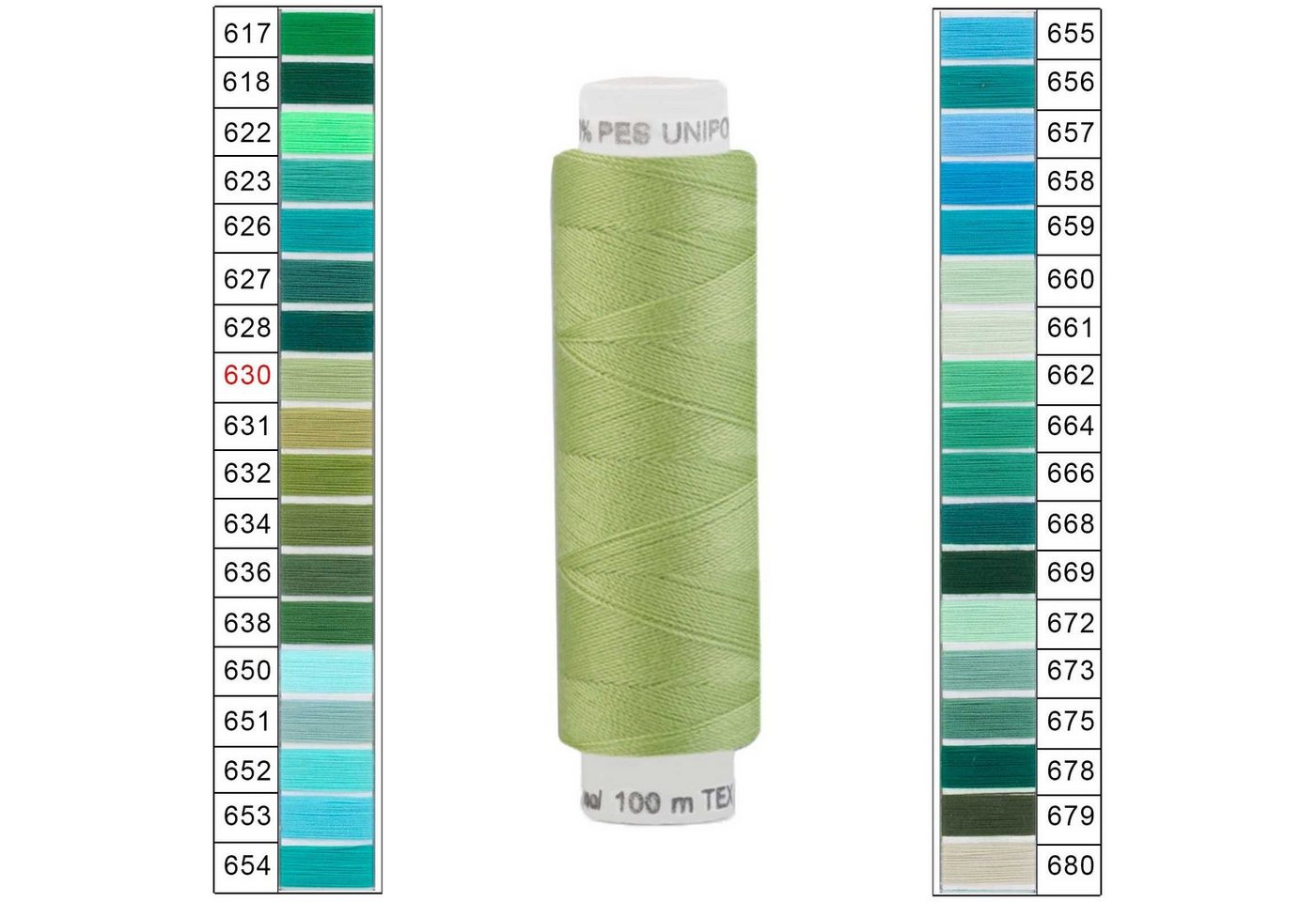 Thumbnail - maDDma Nähgarn 100m Unipoly 120 TEX14x2 4v6 Farbwahl Nähgarn, 100 m, 630