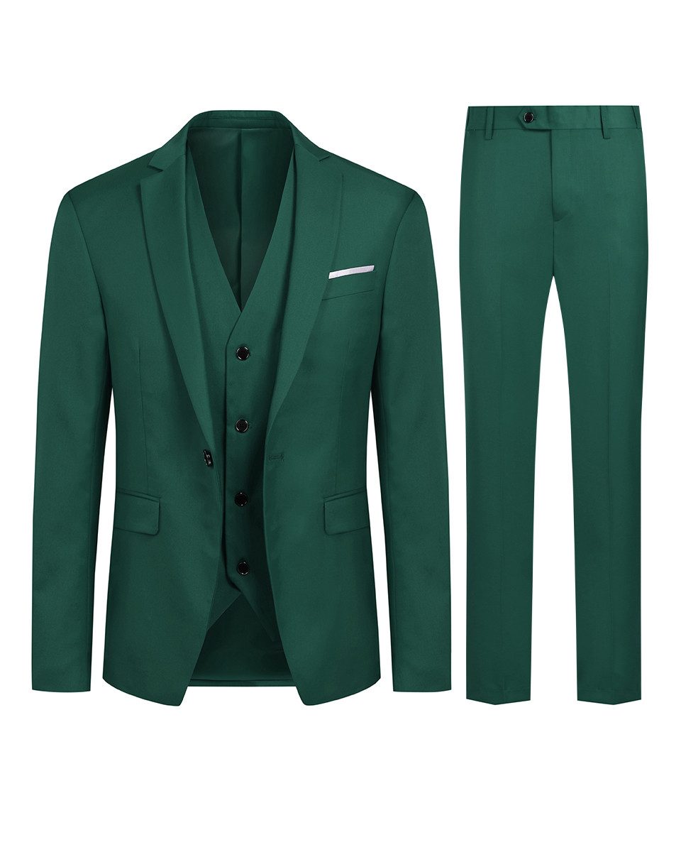 Allthemen Anzug (3 tlg) Herren Slim Fit Anzug Elegantes Anzugset für Business