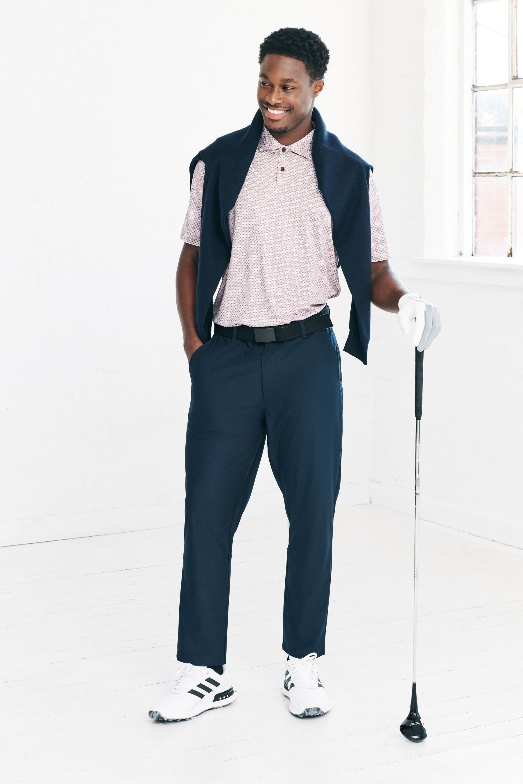 Next Poloshirt Active Golf Poloshirt mit geometrischem Print (1-tlg)