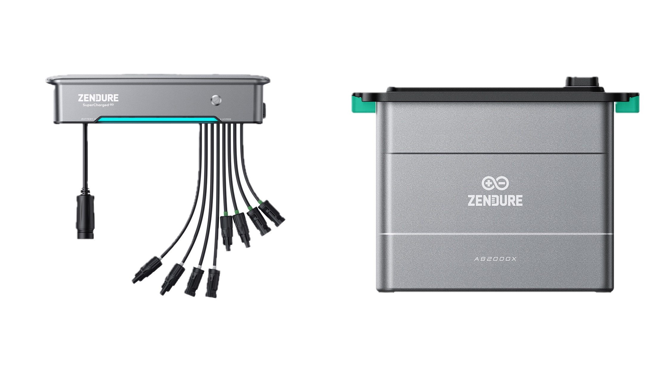 ZENDURE SuperCharged Zendure SolarFlow Bundle Hybrid Inverter Hyper 2000+1 AB2000X Stromspeicher (48 V, 2 St), Bidirektionale Leistung von 1200 W