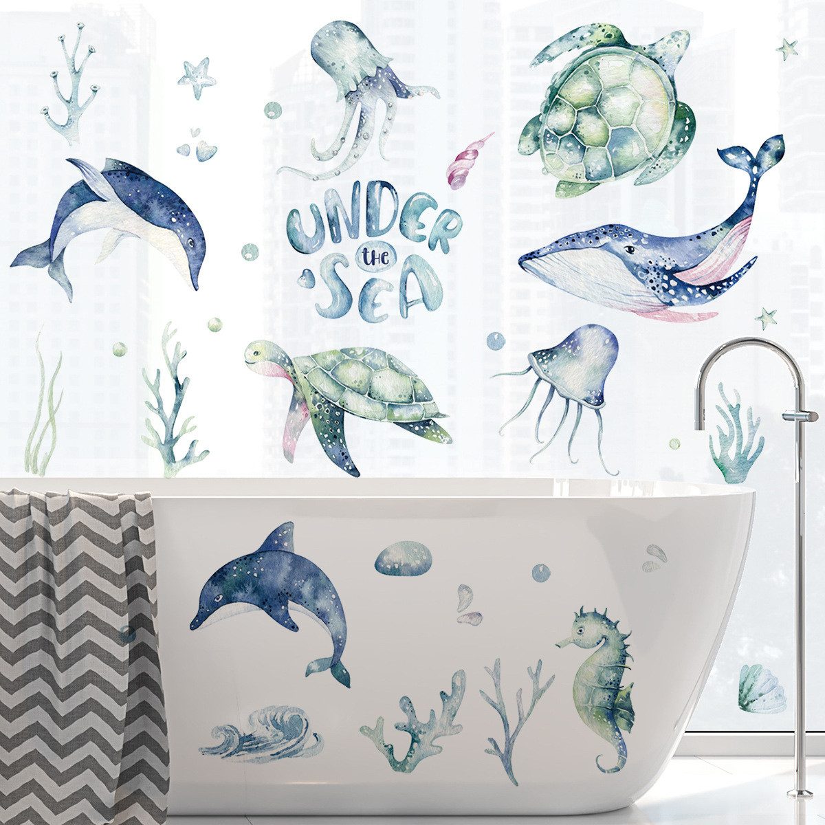 ZEUOPQ Wandtattoo Kinder Wandaufkleber Unterwassertiere Aufkleber günstig online kaufen