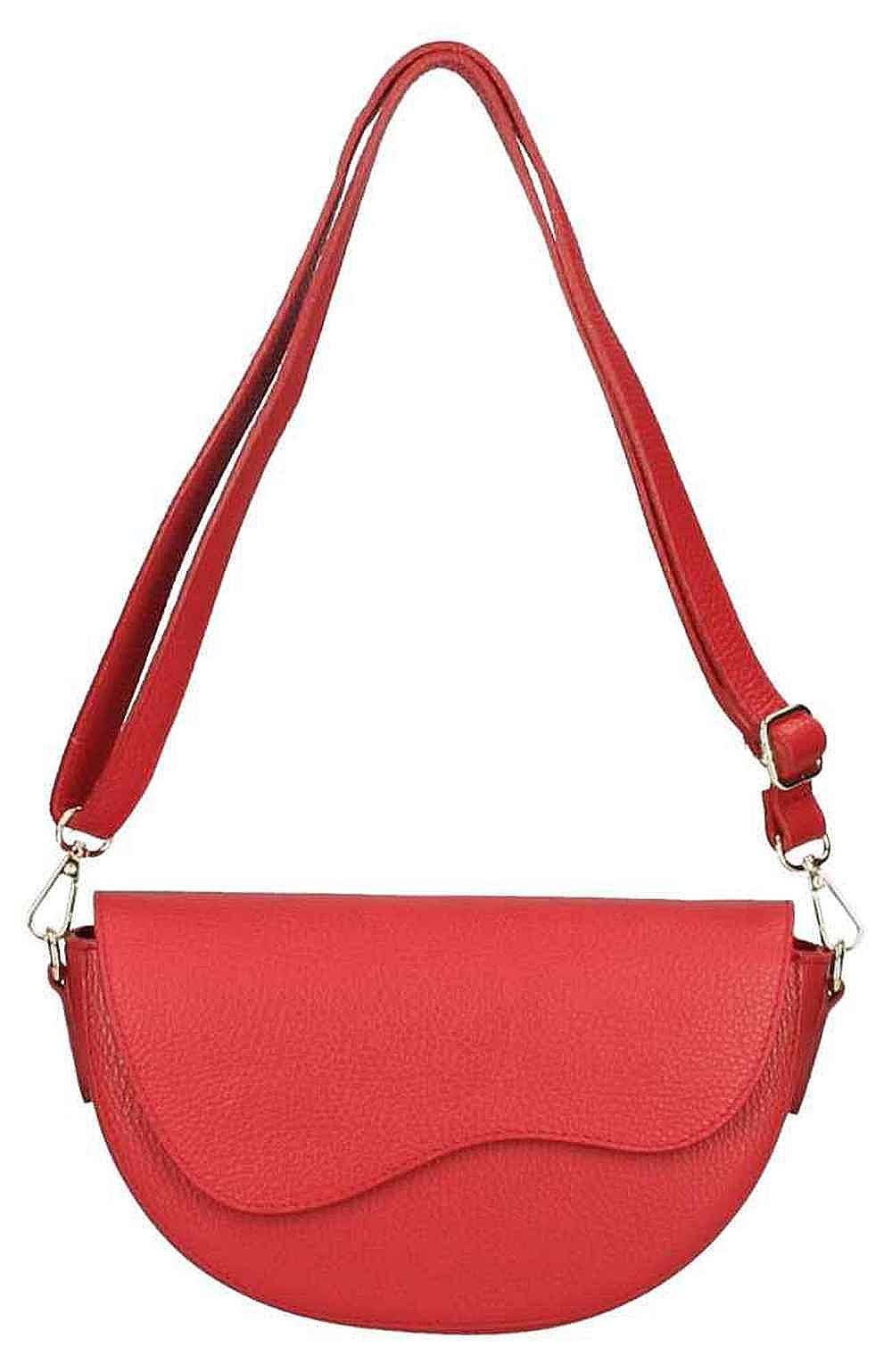 ITALYSHOP24 Schultertasche MADE IN ITALY DAMEN echt LEDER TASCHE Satteltasche Cross Over Body Bag, Saddle Clutch Umhängetasche Brusttasche unverwechselbare Design leicht