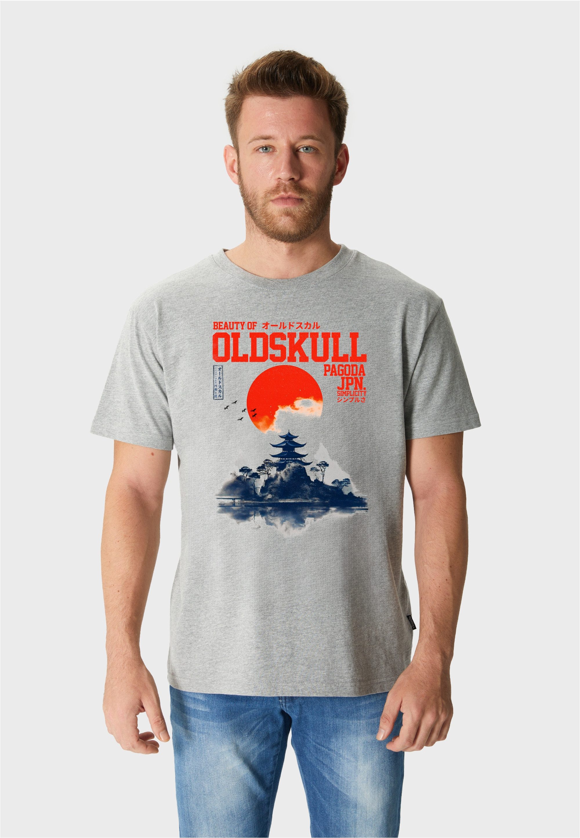 Oldskull T-Shirt Asian Temple (1-tlg) mit coolem Print