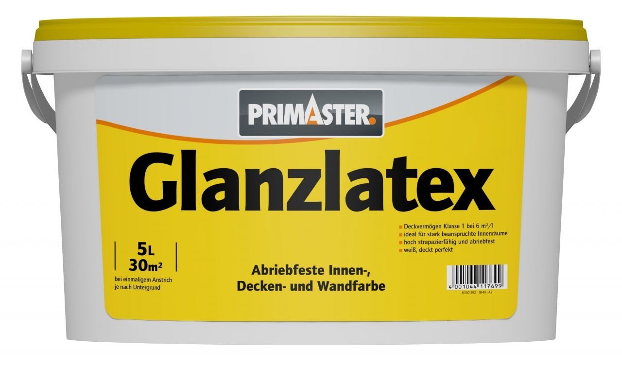 5 L Wandfarbe weiß Primaster Glanzlatex Primaster