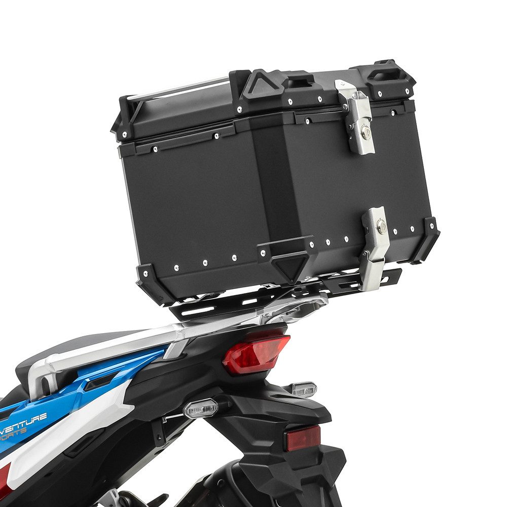 Bagtecs Reisetasche Set: Motorrad Alu Topcase XB45 Aluminium univ. 45 Liter sw # mit Motor