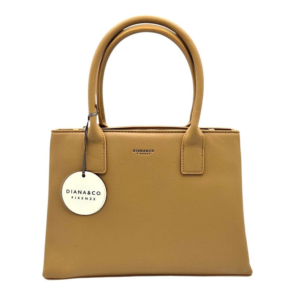 Diana & Co Firenze Handtasche Elegante Schultertasche mit Doppelgriff – Damen Handtasche für Alltag