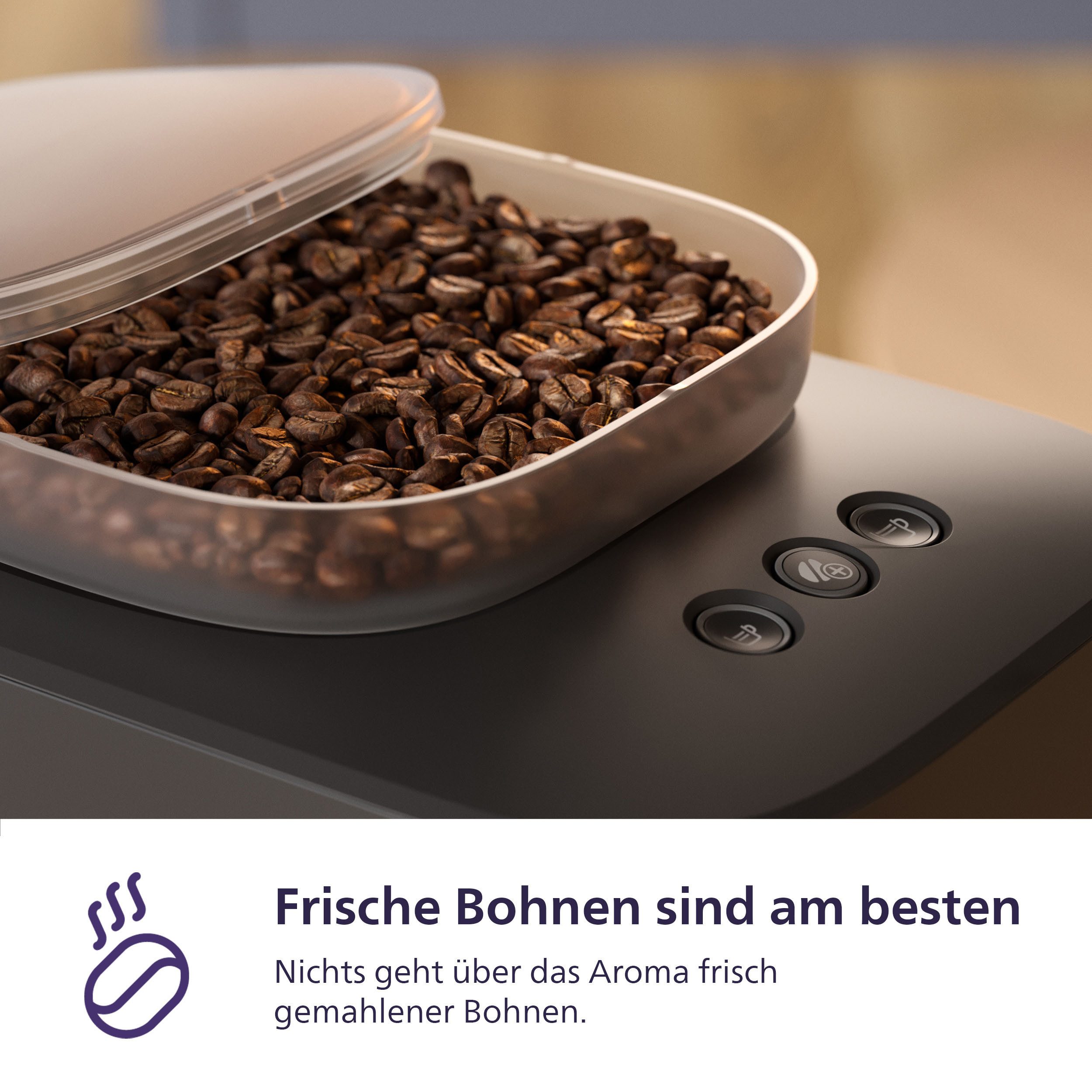 PHILIPS baristina Espressomaschine BAR308/60 mit Mahlwerk für ganze Bohnen, Milchaufschäumer inkl., 16 bar Pumpendruck, Schwarzgrau – Bild 4 von 5