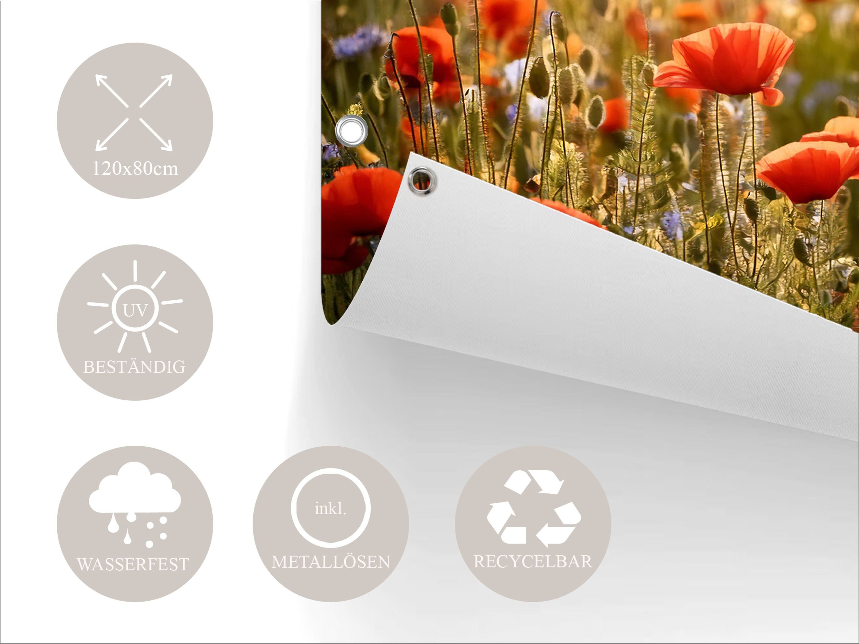 artissimo Poster XXL Garten-Poster 120x80cm Blumenwiese Outdoor-Deko, Outdoor-Poster: Blumen-Wiese