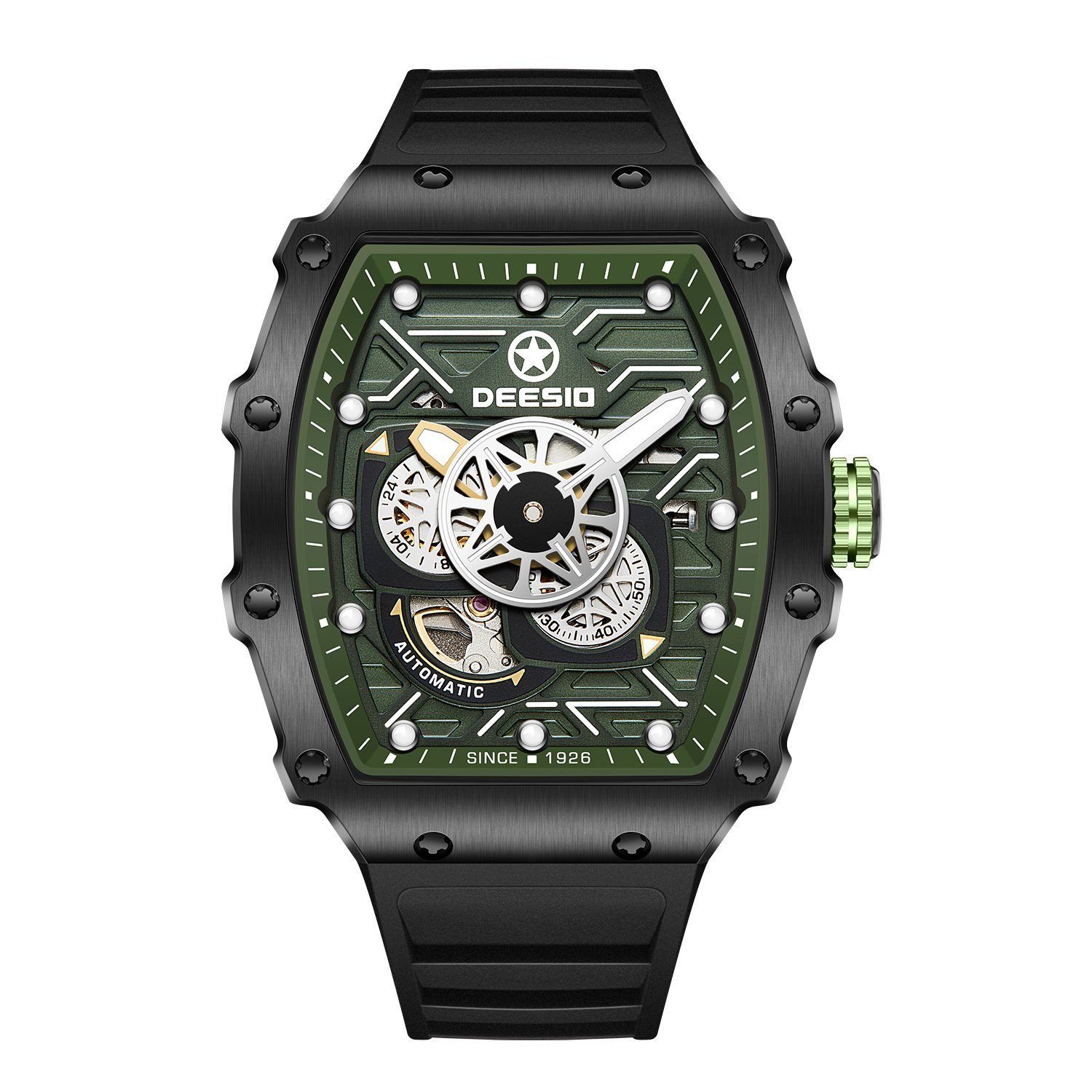 DEESIO Mechanische Uhr Sophisticated Bedienungsanleitung), (set, Herren-Uhren, Herrenuhren, lässige Sport Mechanische Quarzuhr Chronograph Mit Uhr, Mechanische Leuchtuhren Uhren, wasserdichte