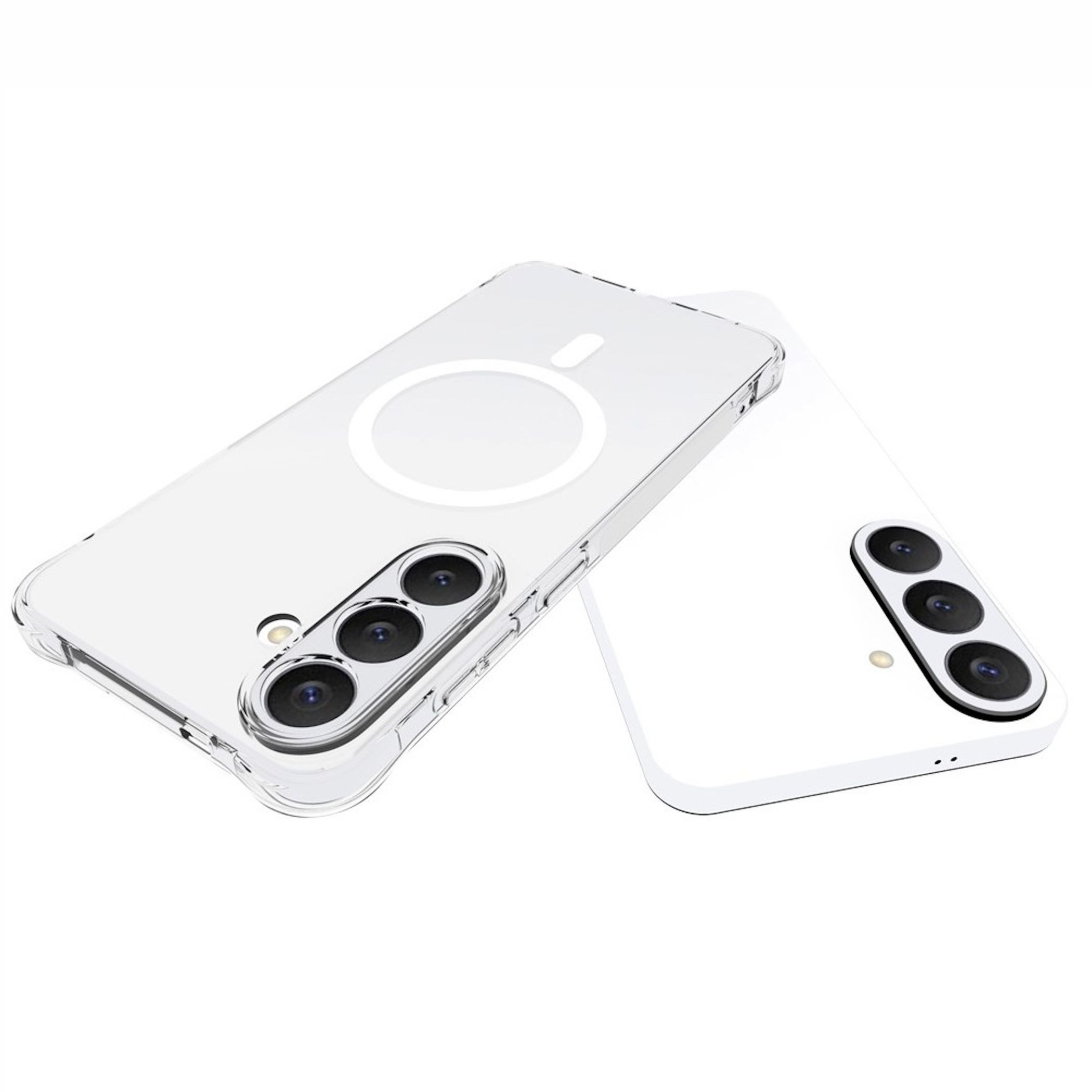 Wigento Handyhülle MagSafe für Samsung Galaxy S26 FE Magnetring Stoßschutz Transparent 6,7 Zoll, Magnetring, Anti Drop Schutz, verstärkte Ränder – Bild 4 von 5