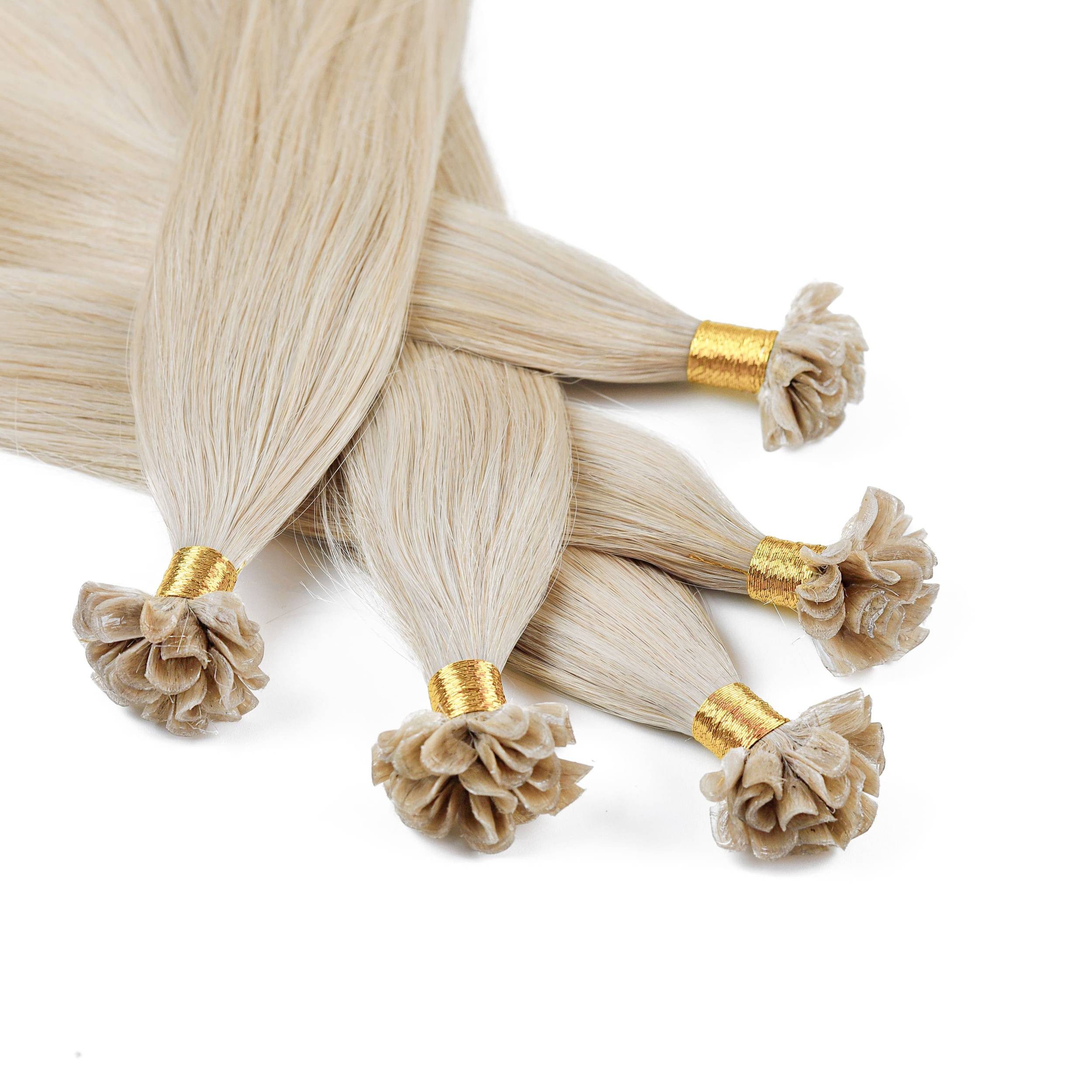 hair2heart Echthaar-Extension Bonding Extensions - glatt #10/1 Hell-Lichtblond Asch 0.5g 40cm