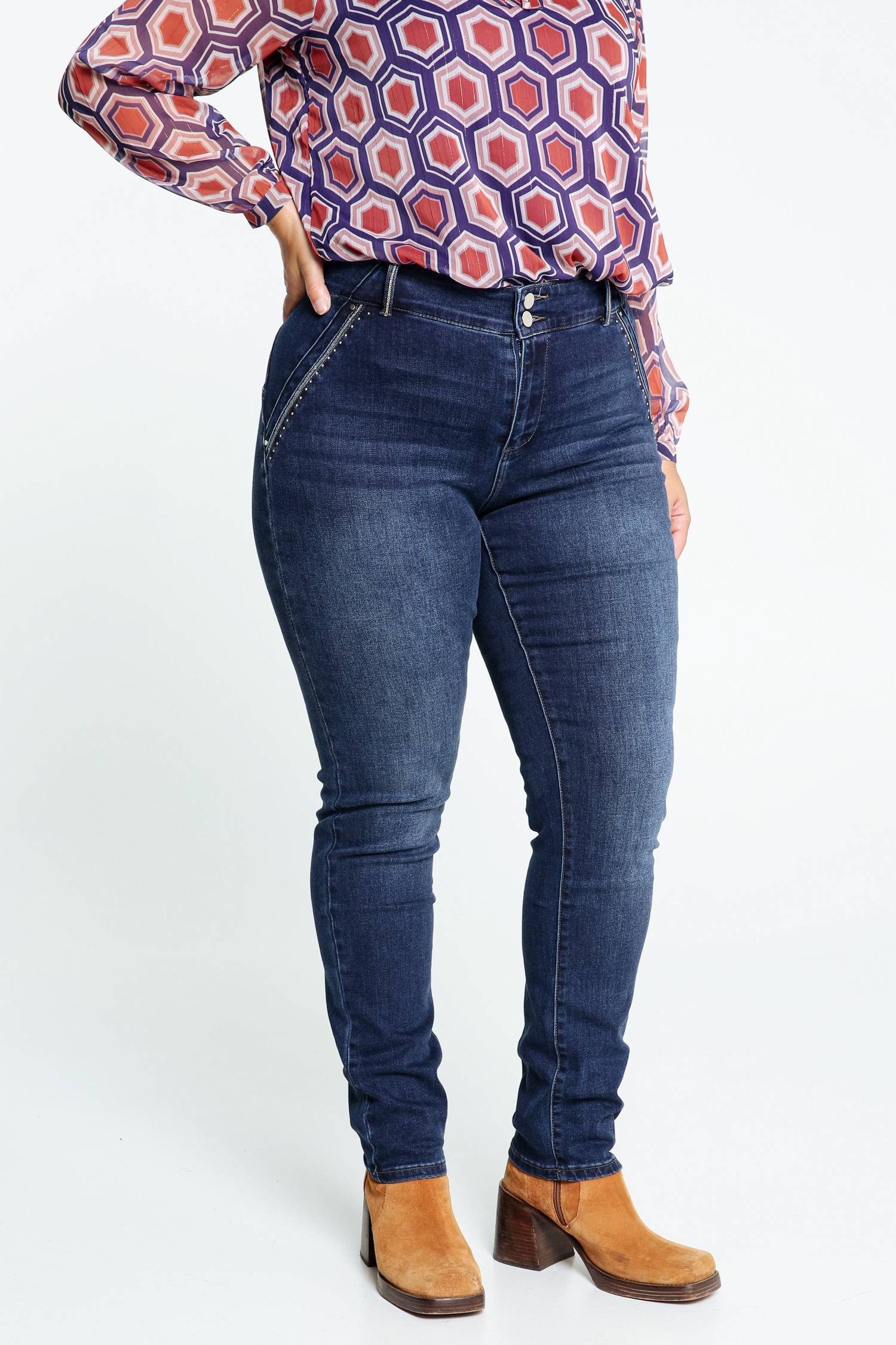 Push-Up 5-Pocket-Jeans Slim-Fit-Jeans Mit Paprika Louise L32