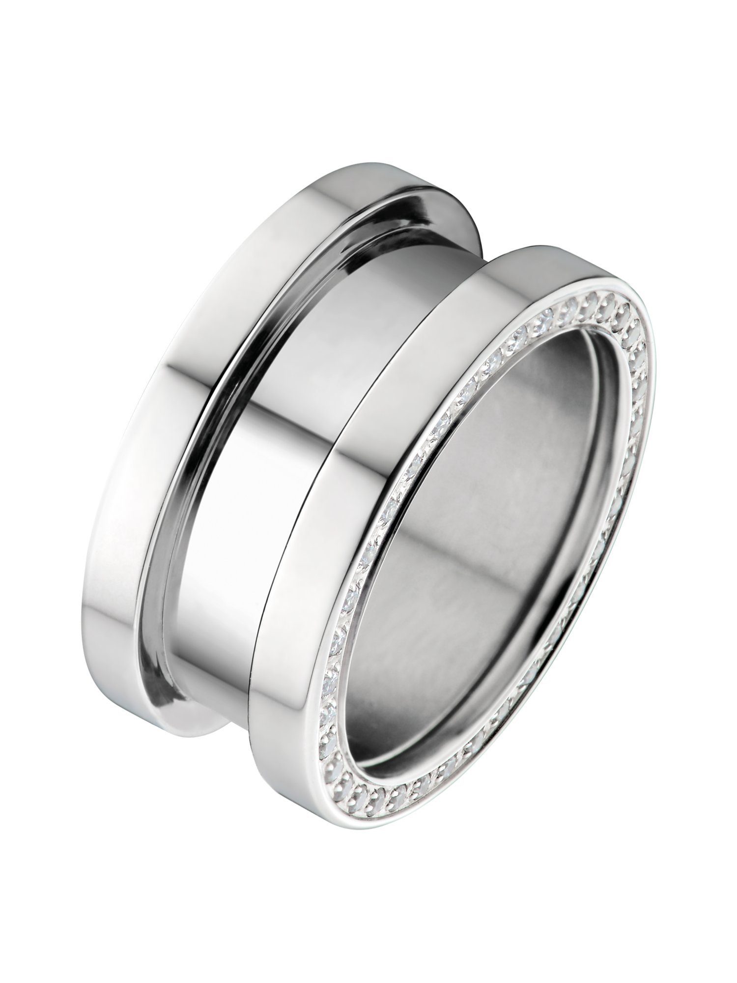 Bering Fingerring Bering Damen-Edelstahlring Edelstahl Farbstein, Zirkonia