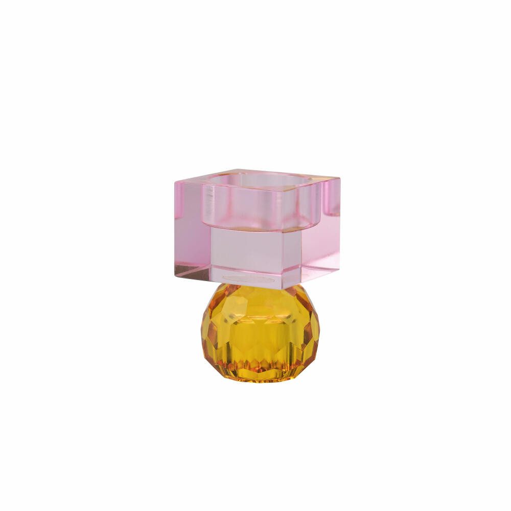 Giftcompany Kerzenhalter Sari Kugel Cube, Orange, Hellrosa, H 8 cm