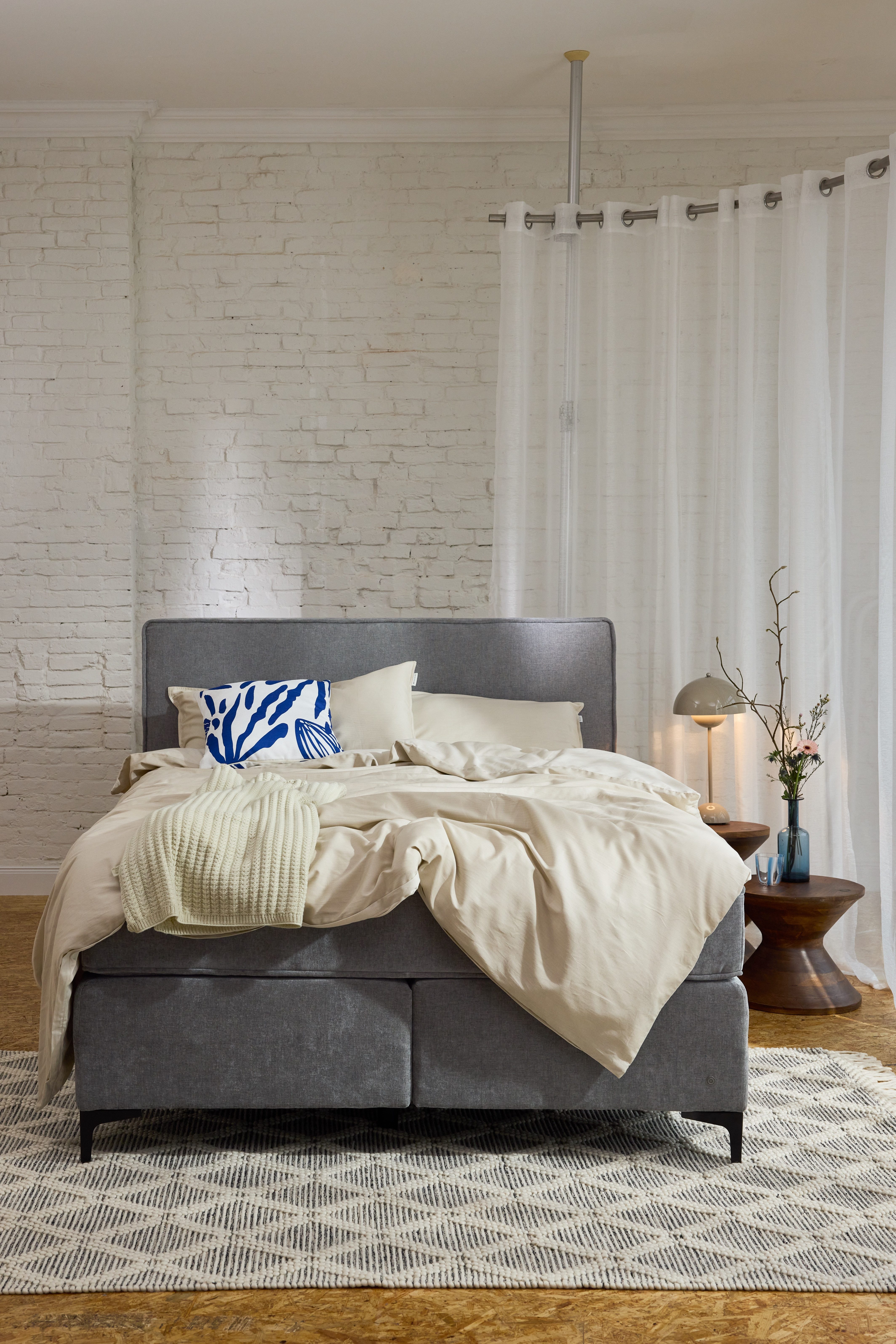 TOM TAILOR HOME Boxspringbett MODERN BOX – klassisch-modernes Boxspringbett mit zwei Kopfteilen, in vielen schönen Stoffen