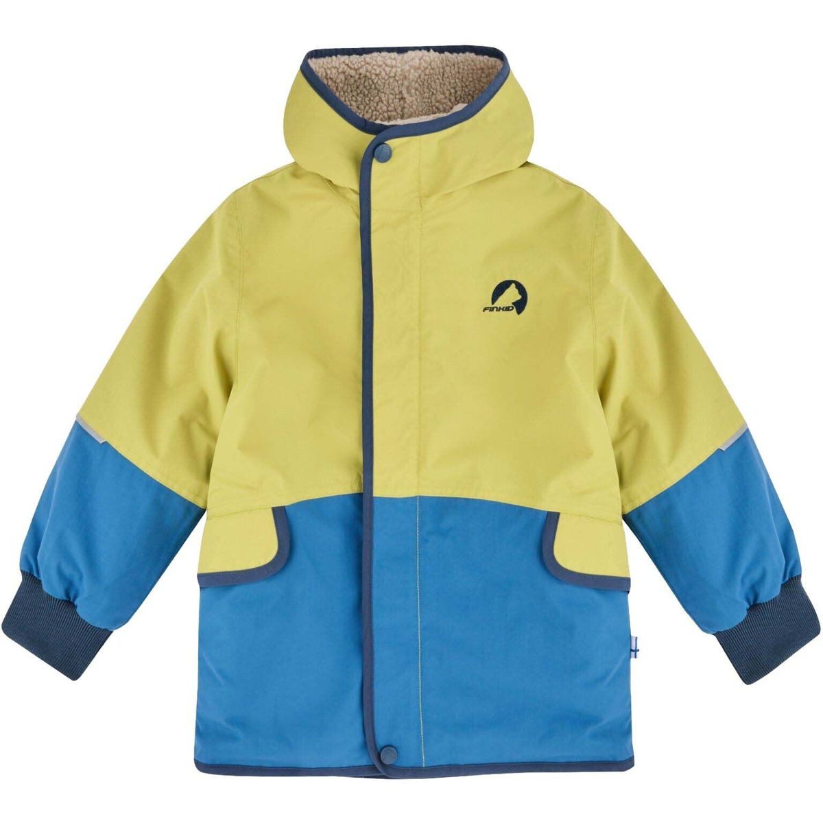 Finkid Hardshelljacke Moska Mukka Vielseitige Kinder-Winterjacke mit Teddyfutter, wasserfest, winddicht