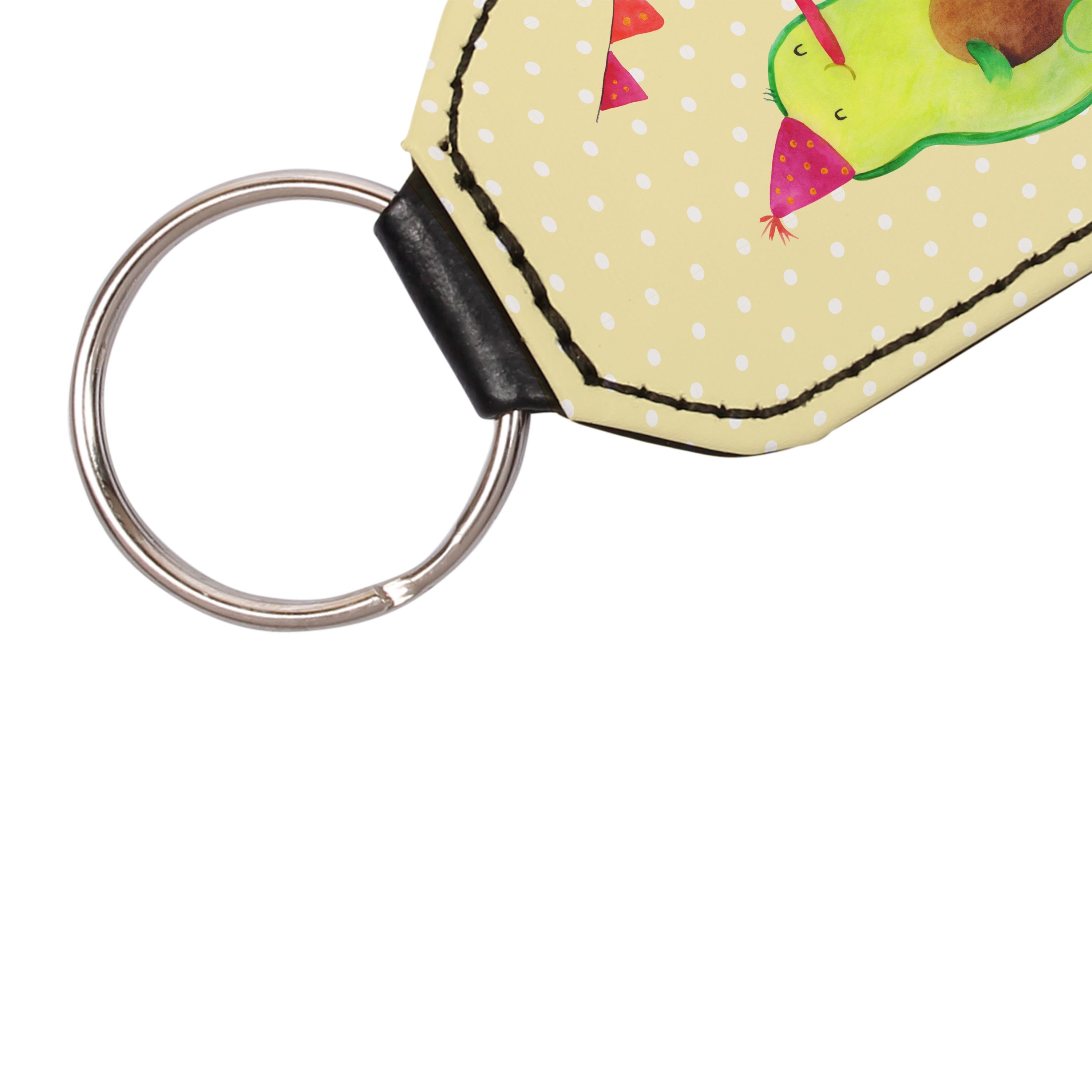 Partyhupe - Avocado - Schlüsselanhänger, Schlüsselanhänger Gelb Pastell Panda (1-tlg) Geschenk, & Glück Mrs. Mr.