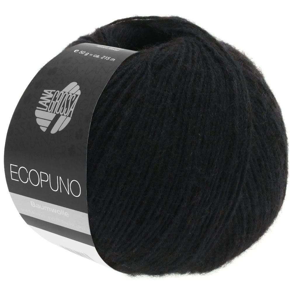 LANA GROSSA ECOPUNO Superweiches Netzgarn aus Baumwolle Häkelwolle, 215 m (72 % Baumwolle kombiniert mit Merino und feinem Alpaka, Superweiches Netzgarn aus Baumwolle, Merino & Alpaka), 50 g