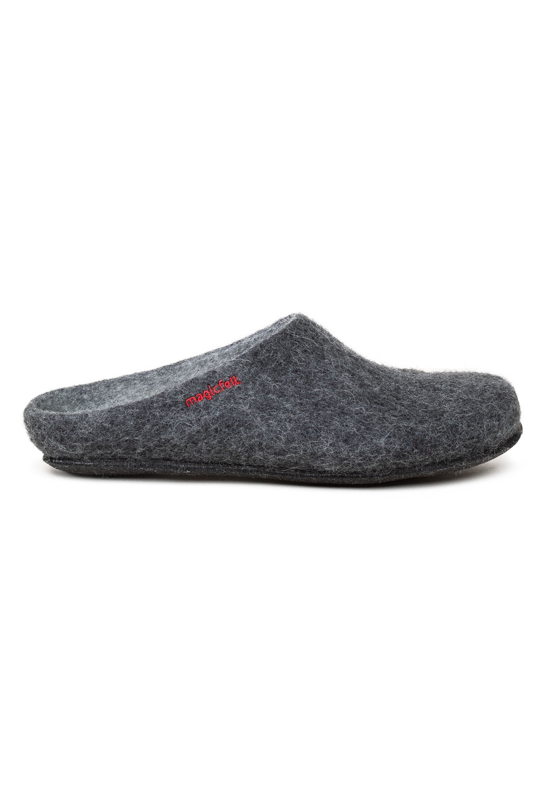 Gottstein Magicfelt Filz Pantoffel Pantoffeln - Merinowolle 100% reiner Anthrazit Aus