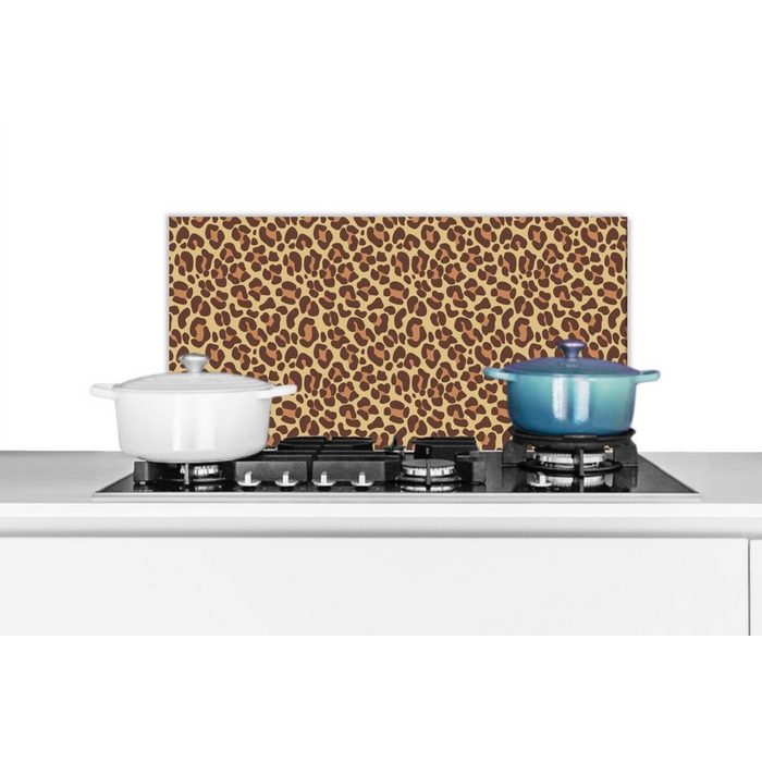 MuchoWow Küchenrückwand Muster - Leopard - Pelz (1-tlg) Wandschutz gegen Fett und Schmutzflecken für Küchen