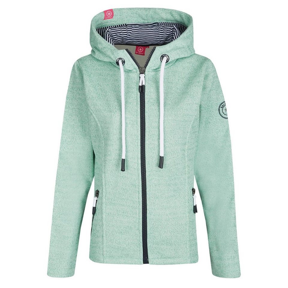 salzhaut Strickfleecejacke Damen Hoodie Jacke Frunsa - Sweatjacke Fleecejacke  mit Kapuze