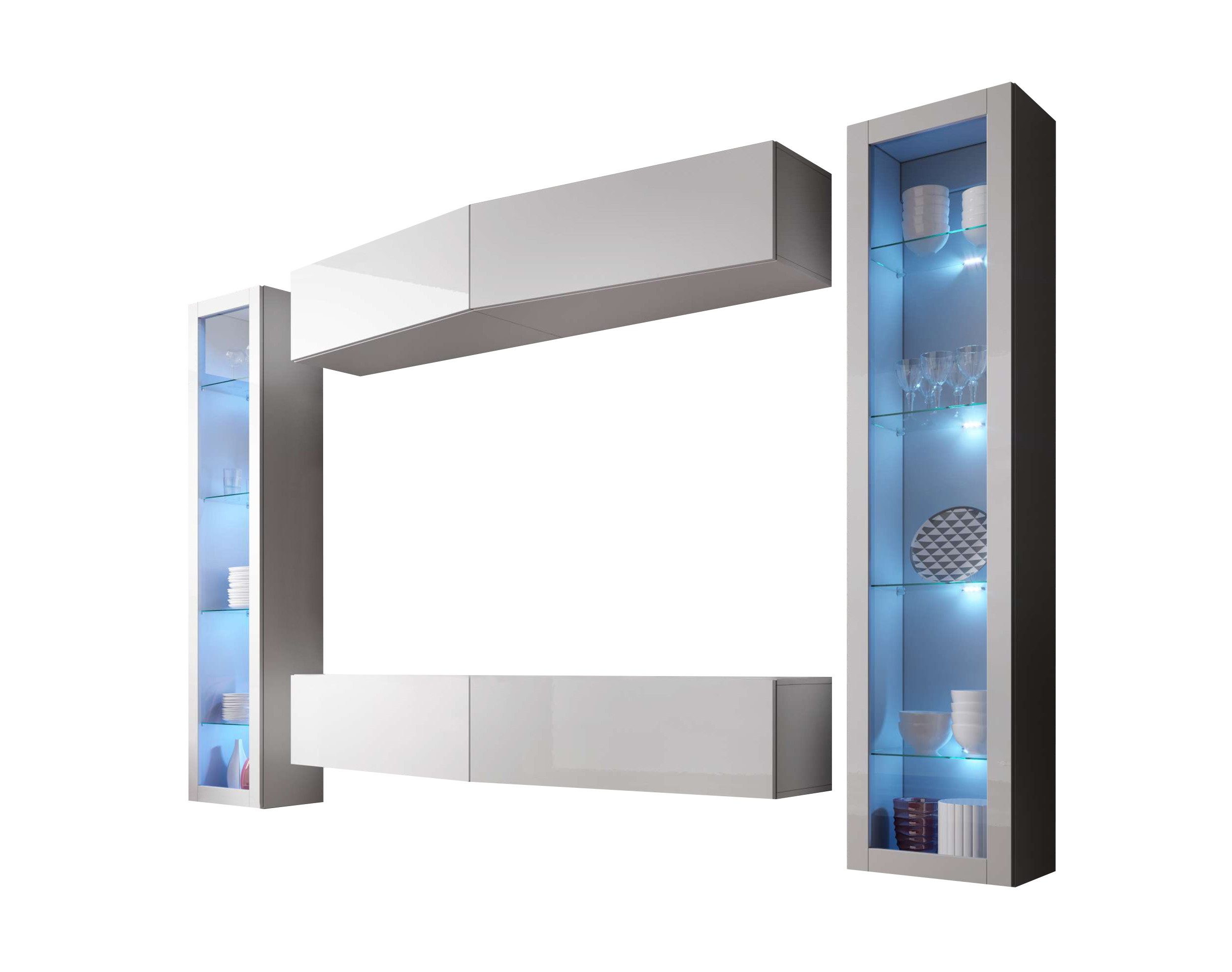 99rooms Wohnwand Vago SLATE VIII, (Set (6-St), Wohnmöbel, Wohnzimmer-Set), günstig online kaufen