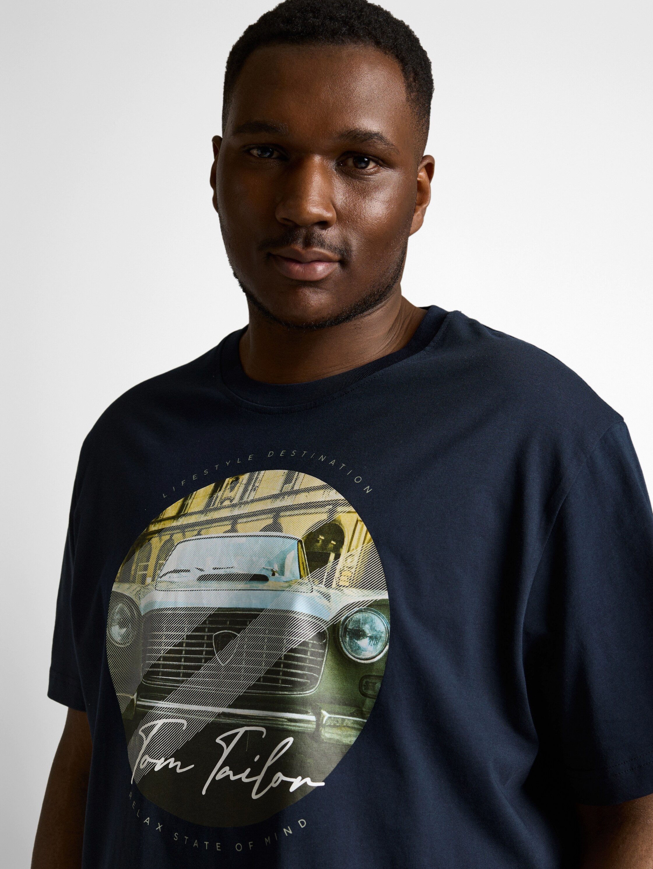 TOM TAILOR PLUS Kurzarmshirt mit Frontprint - Große Ggrößen