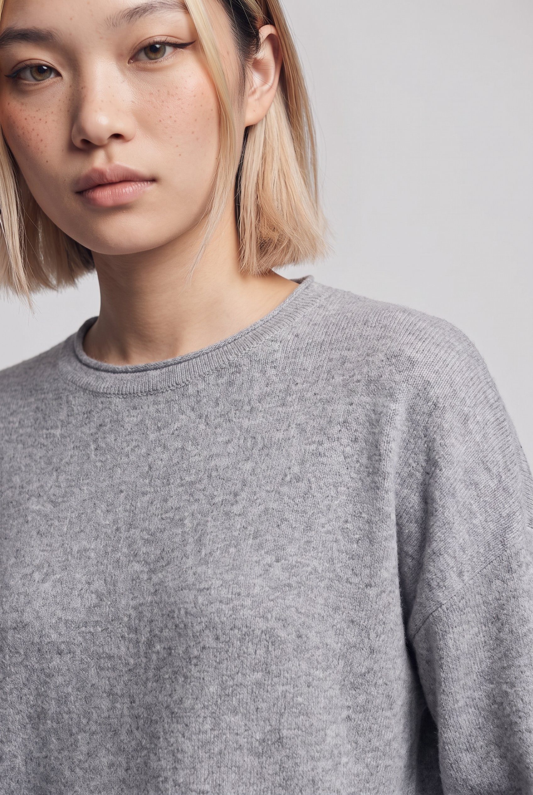 ONLY Strickpullover ONLLOYAL AMALIO LIFE LS O-NECK KNT NOOS Materialmix