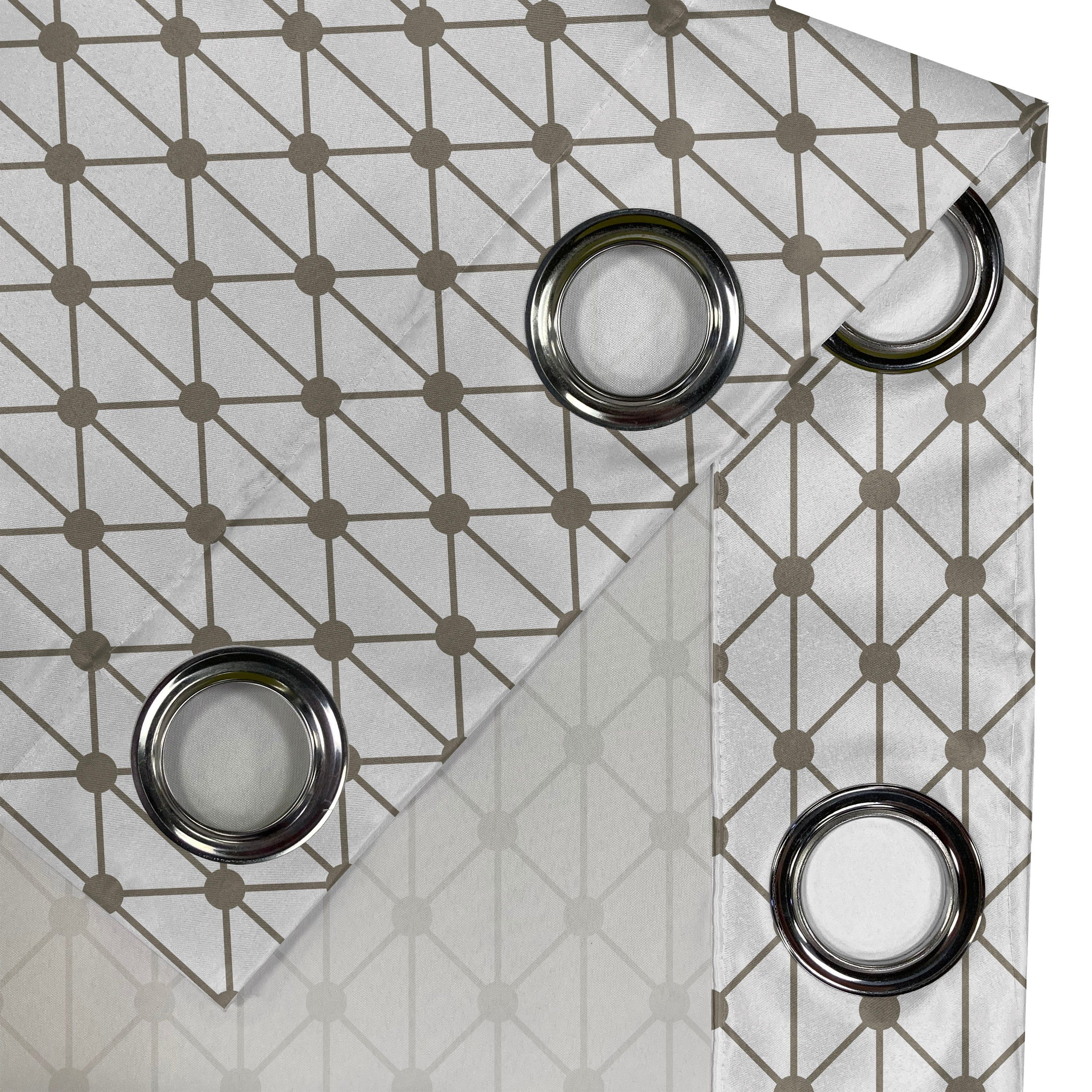 für Dekorative Wohnzimmer, Abakuhaus, Gardine Geometrische Schlafzimmer 2-Panel-Fenstervorhänge Diamant-Formen Modern