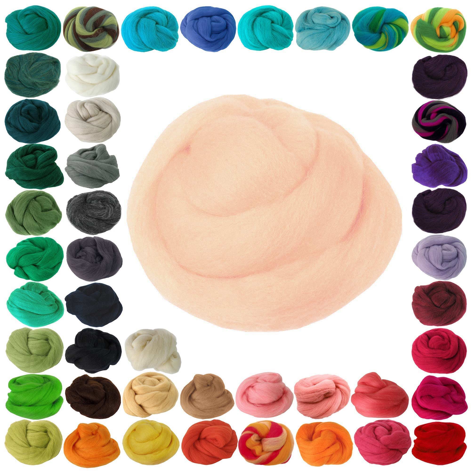 maDDma 25g Filzwolle / Märchenwolle, Nass- u. Trockenfilzen, Farbwahl Bastelgarn, beige/skin
