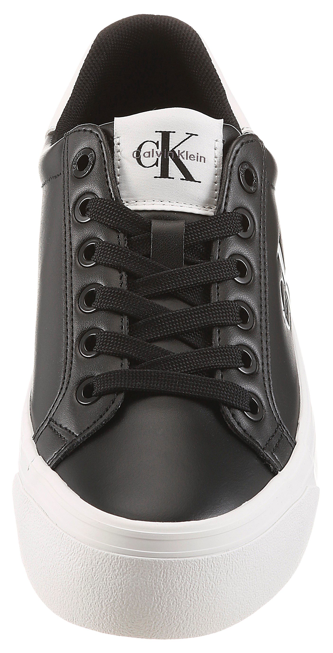 Calvin Klein VULC FLATFORM LACEUP LOW LTH Plateausneaker Schnürschuh, Halbschuh, Freizeitschuh mit seitlichem Logoschriftzug – Bild 4 von 5