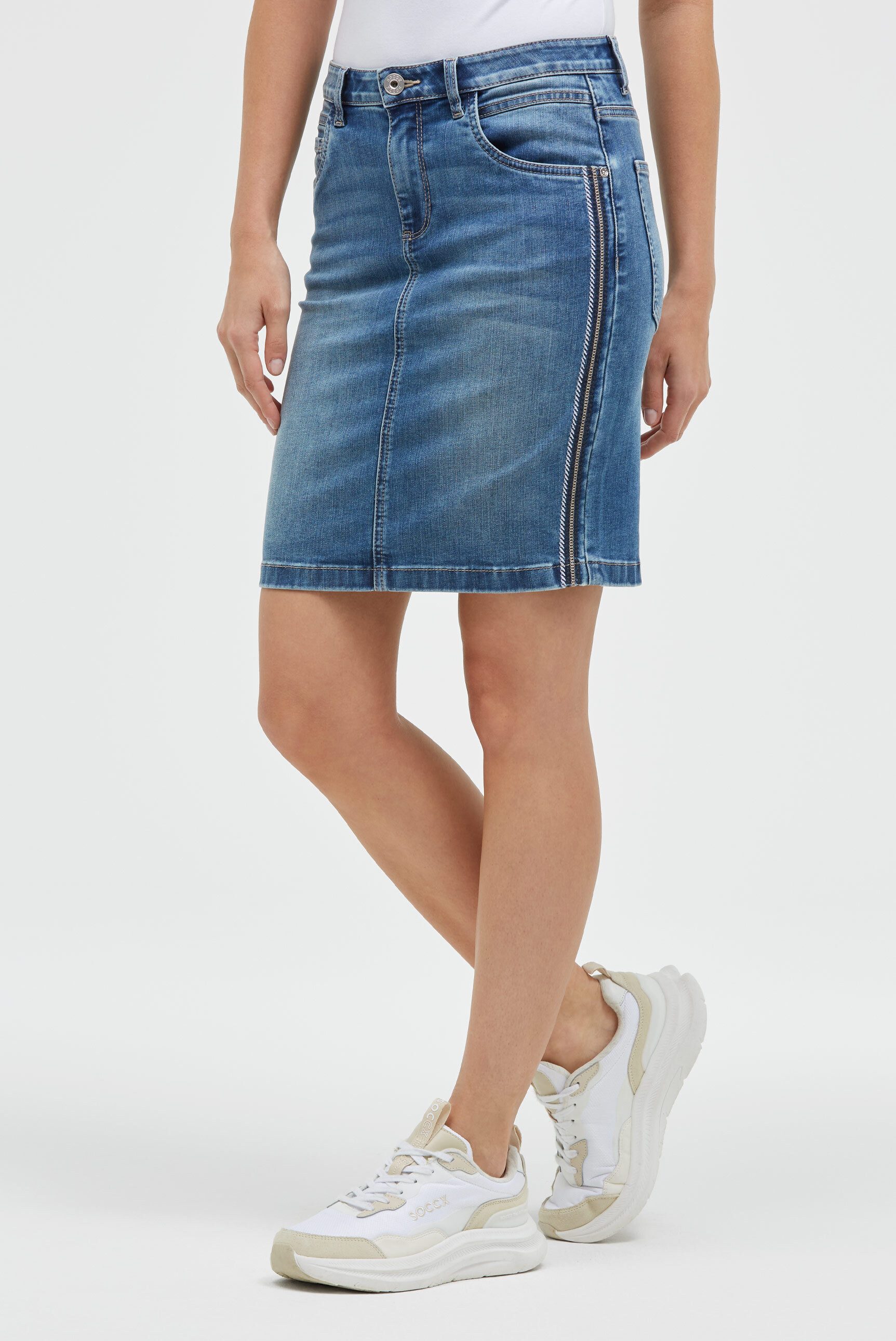 SOCCX Jeansrock mit Gehschlitz