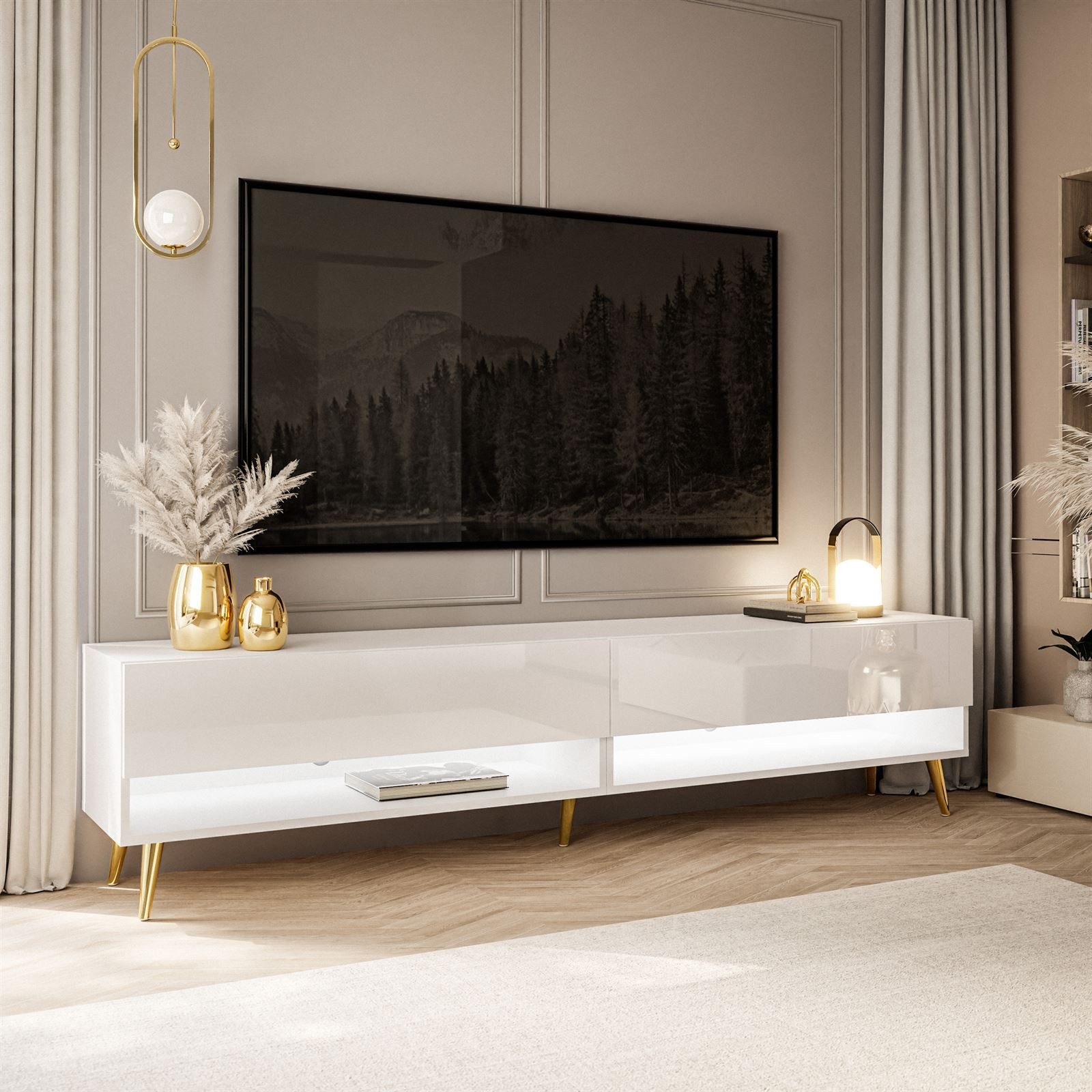 ALLHOUSE24 TV-Schrank ALISSE 180 cm GOLD günstig online kaufen