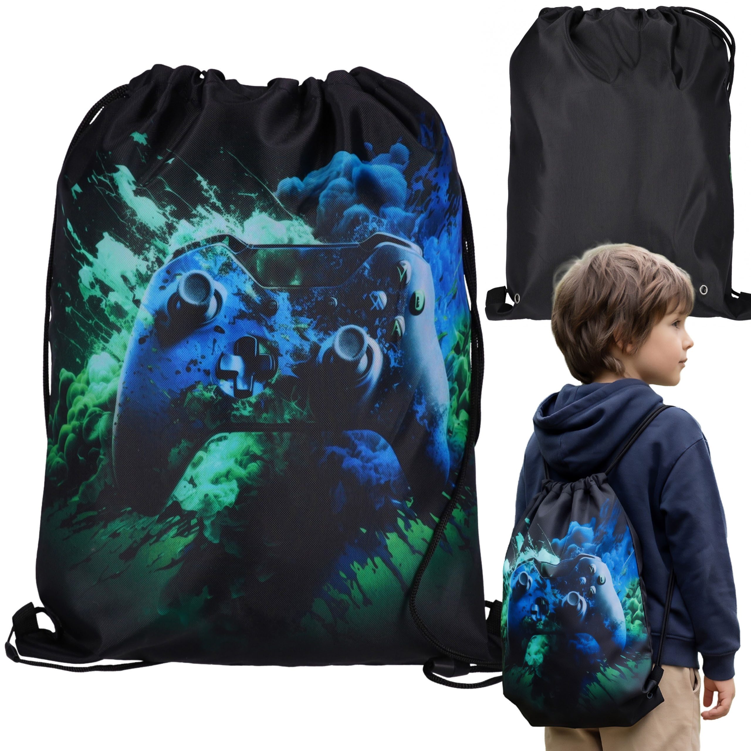 Sarcia.eu Turnbeutel Gaming Turnbeutel schwarz, Sportbeutel für Schule 38×33 cm