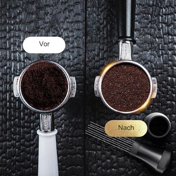 ousudela Kaffeemühle Abnehmbarer Kaffeeverteiler mit Ständer mit 7 Espressonadeln