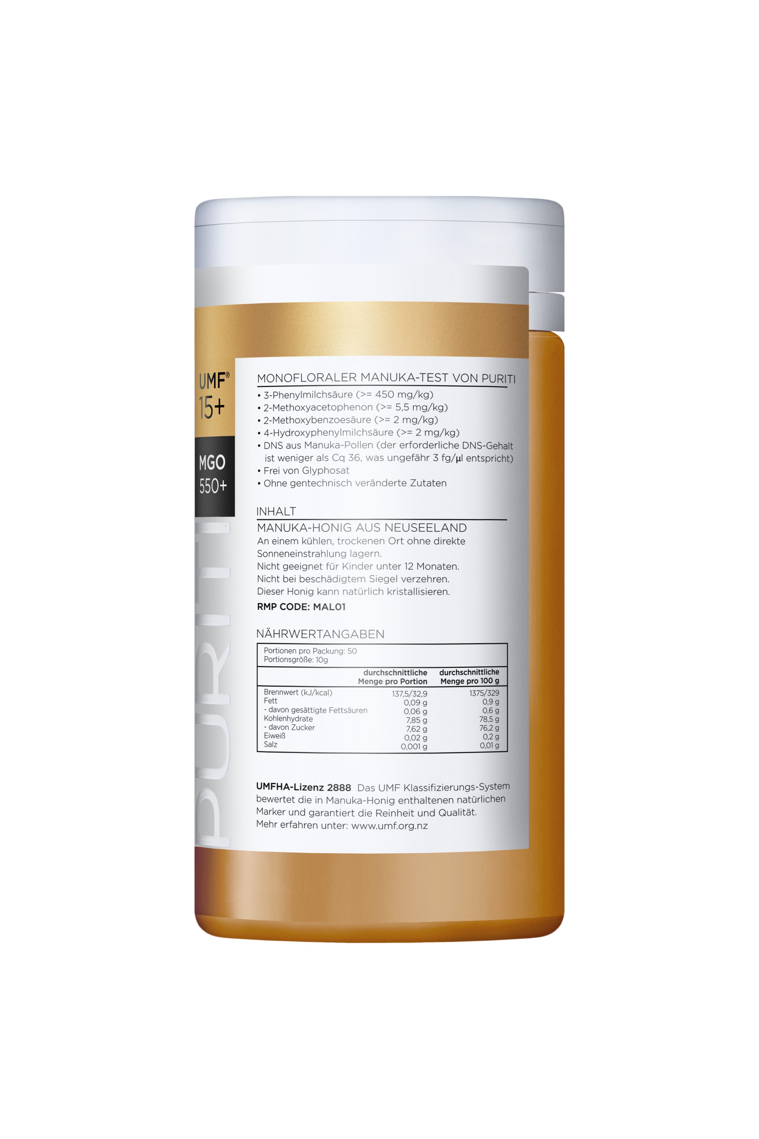 PURITI Honig Manuka-Honig MGO 550+, 1 x 500 g