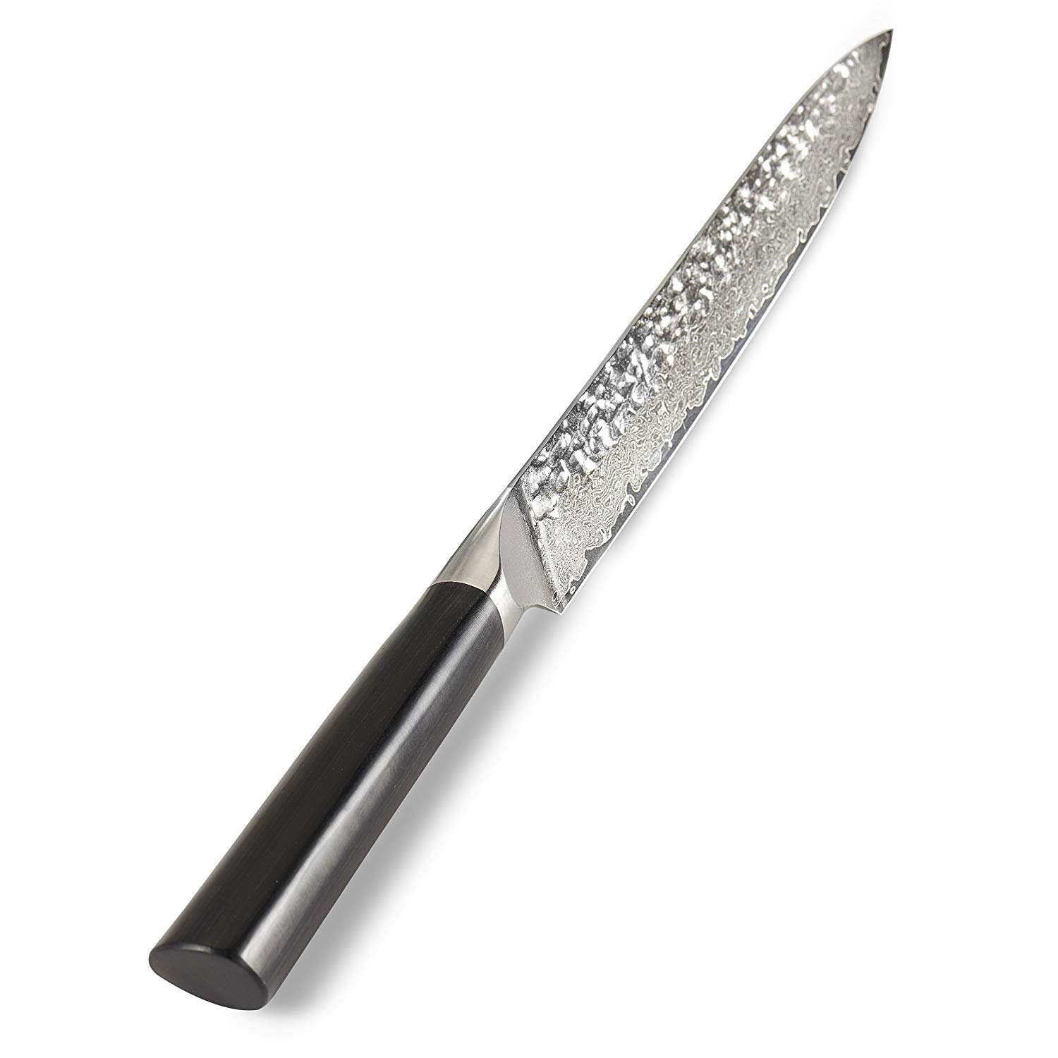 Filetiermesser" Klinge Griff: Damastmesser - ZAYIKO Pakkaholz Damastmesser 20,3cm - "KURO
